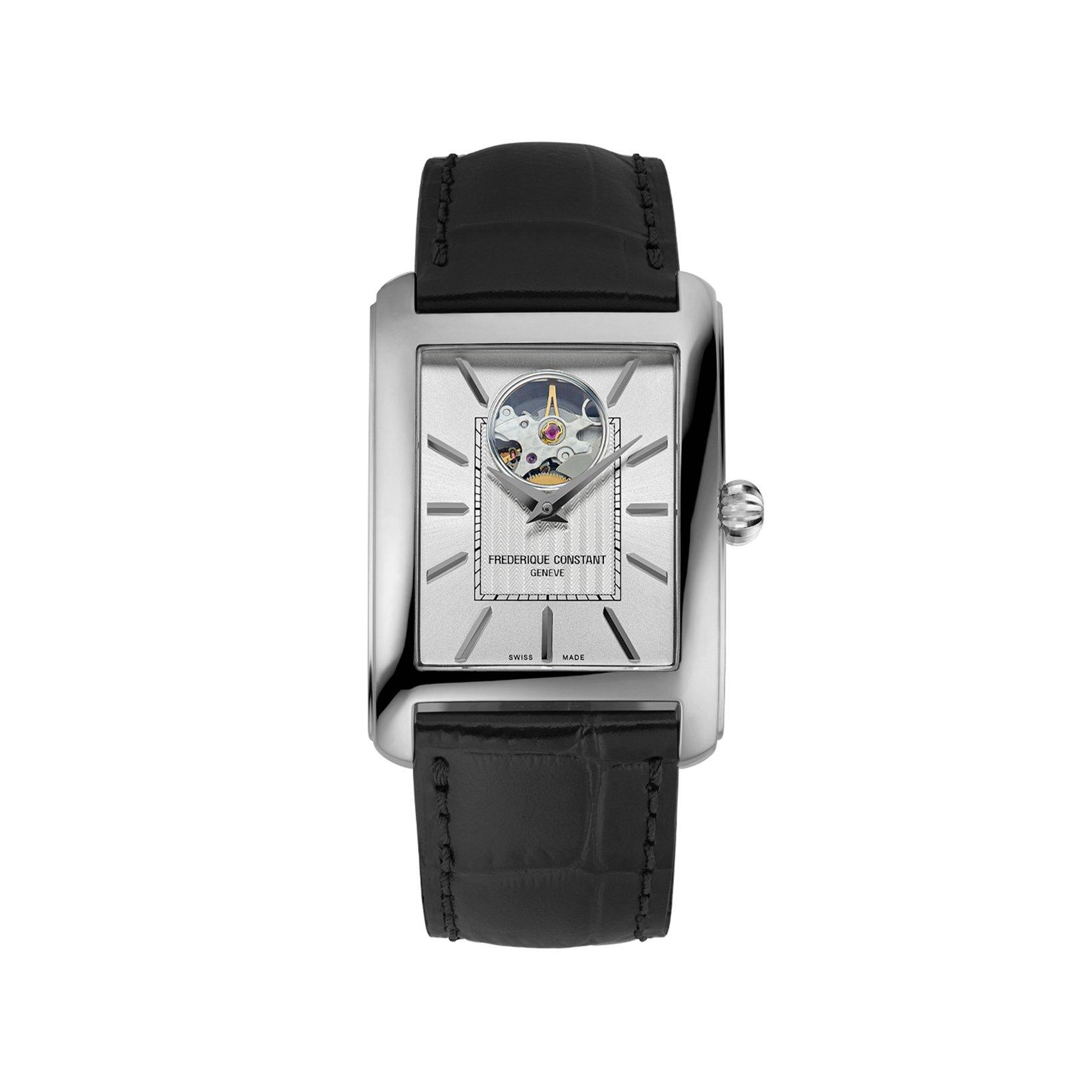 Frederique Constant Classics Carree Automatic 42.30x30 mm Stainless Steel Watch  Silver Dial   Leather Strap