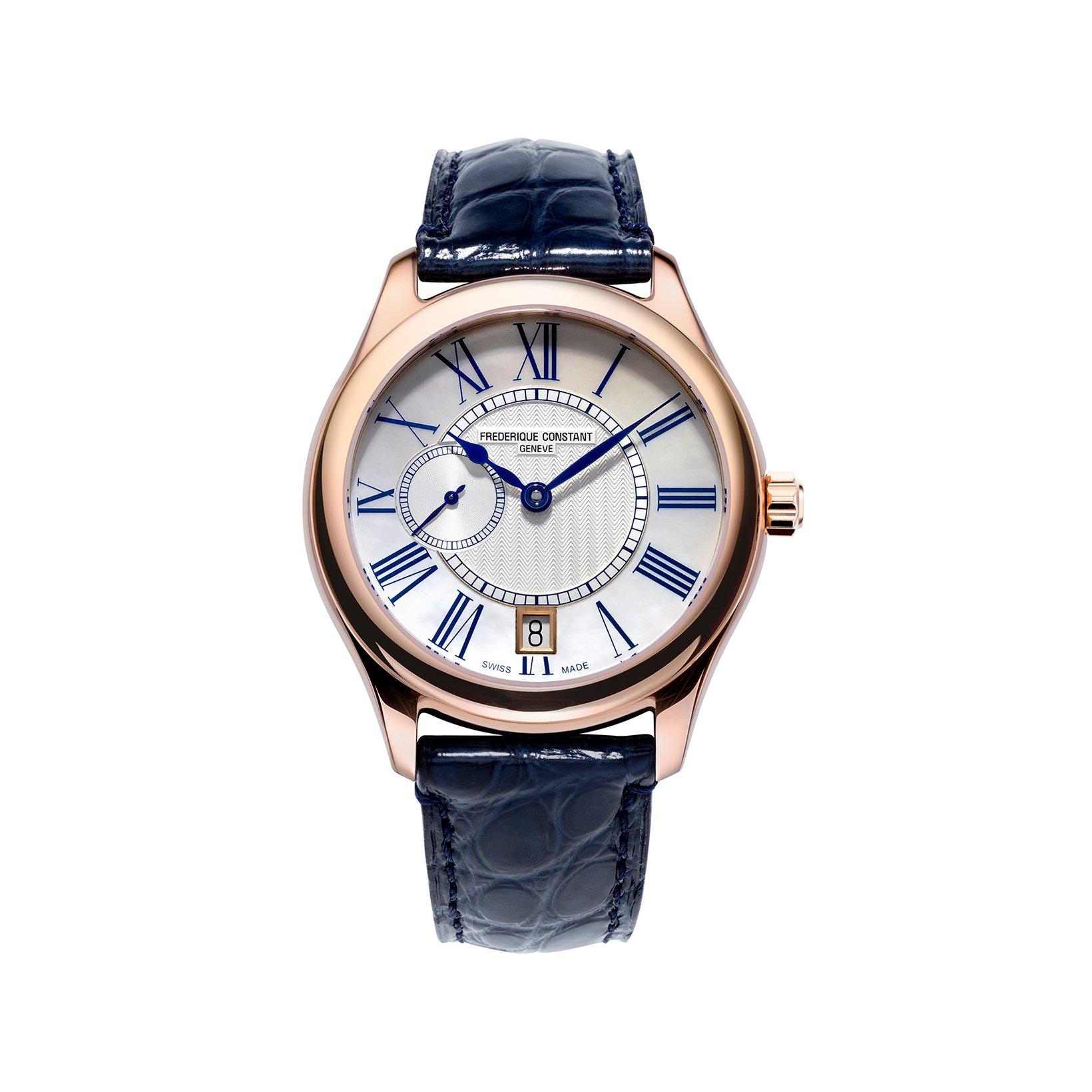 Frederique Constant Classics Small Seconds Automatic 36 mm Rose Gold Pvd Stainless Steel Watch  Silver Dial   Alligator Leather Strap