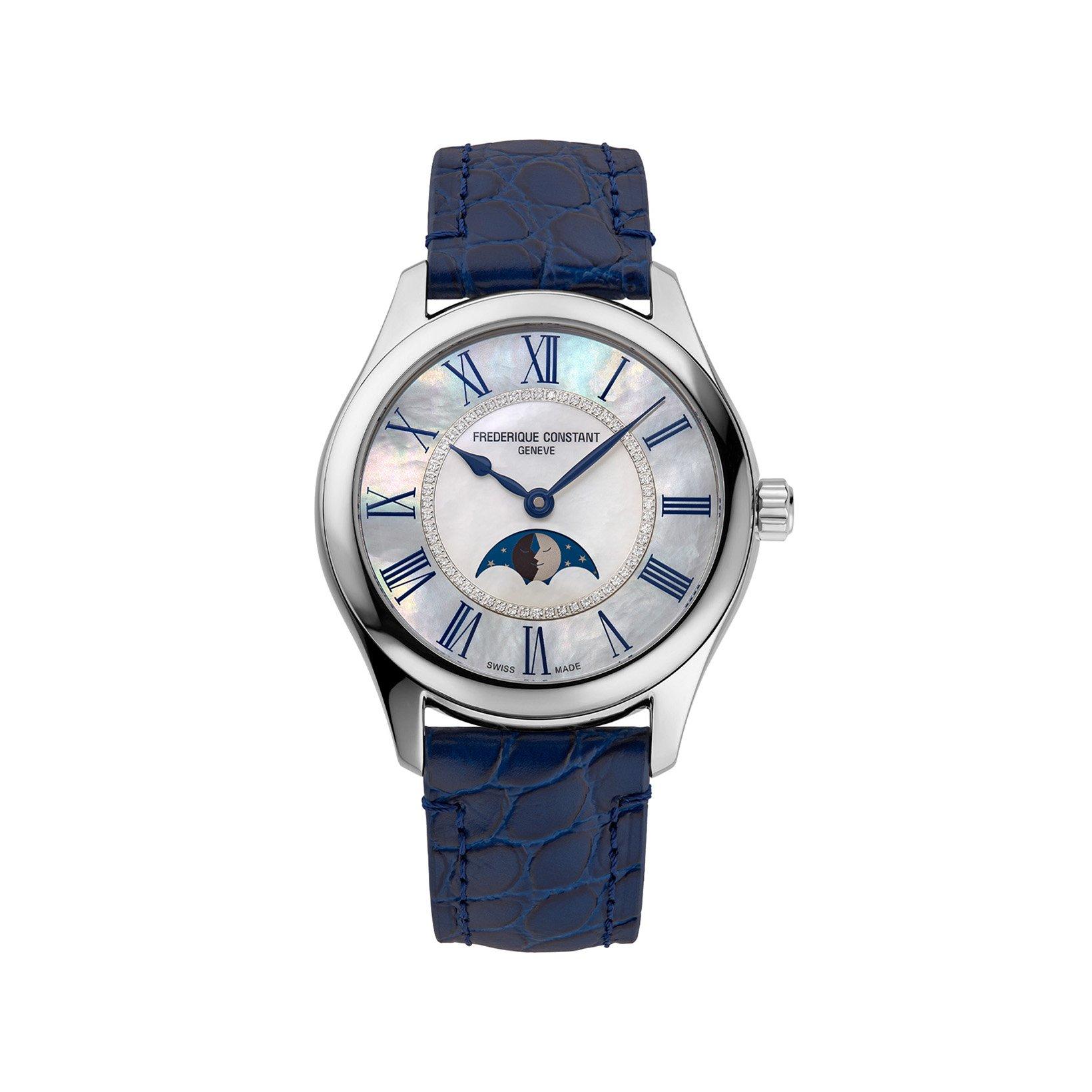 Frederique Constant Classics Elegance Automatic 36 mm Stainless Steel Watch  White Dial   Leather Strap