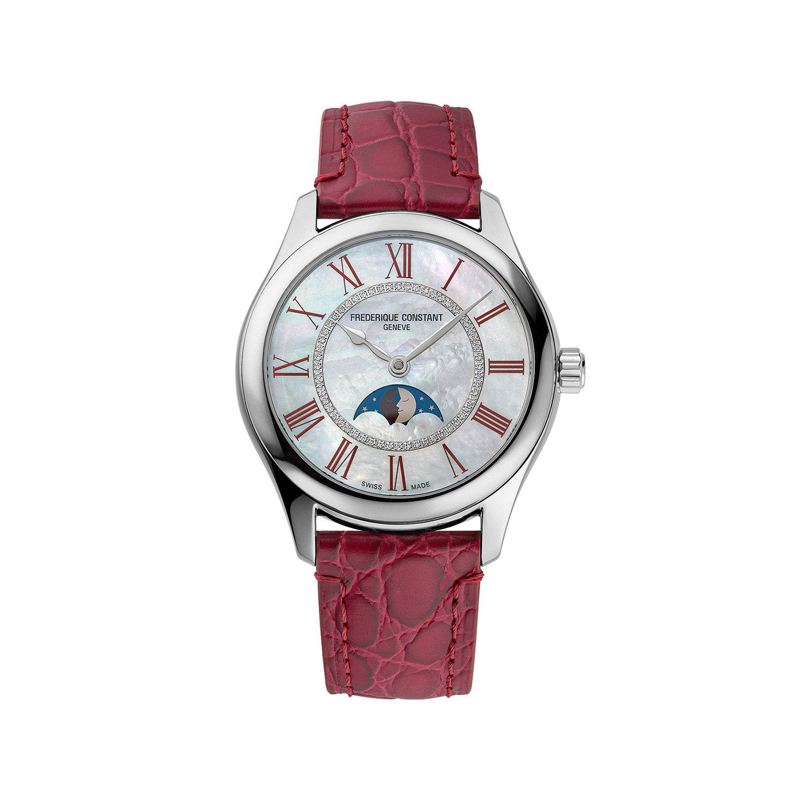 Frederique Constant Classics Elegance Automatic 36 mm Stainless Steel Watch  White Dial   Leather Strap