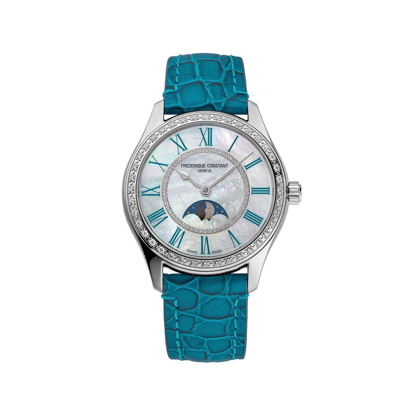 Frederique Constant Classics Elegance Automatic 36 mm Stainless Steel Watch  White Dial   Leather Strap