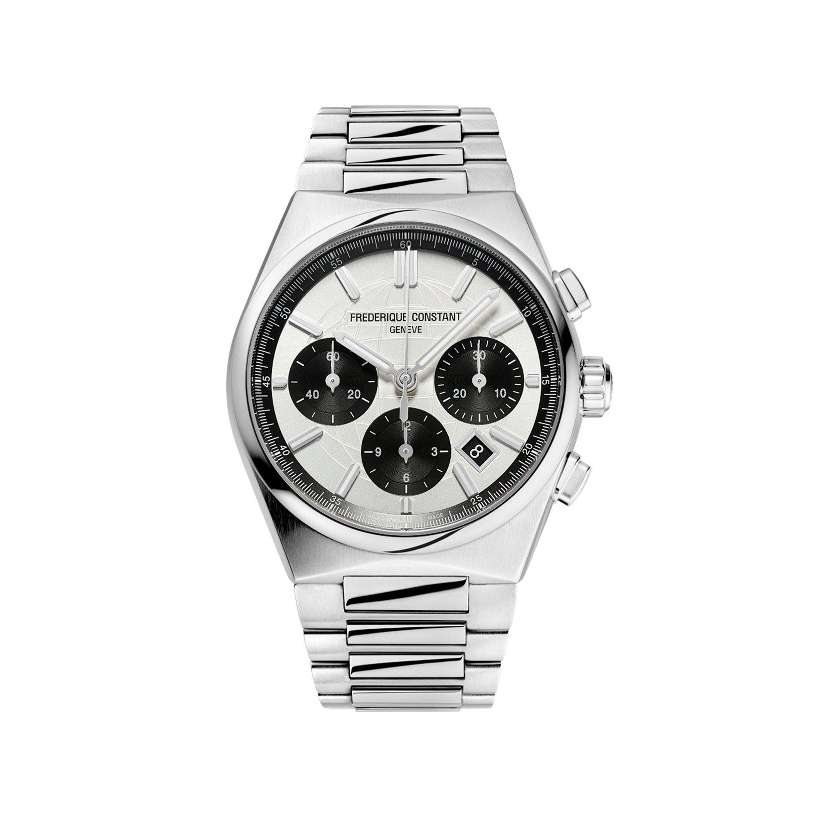 Frederique Constant Highlife Chronograph Automatic 41 mm Stainless Steel Watch  Black Dial  Stainless Steel Bracelet