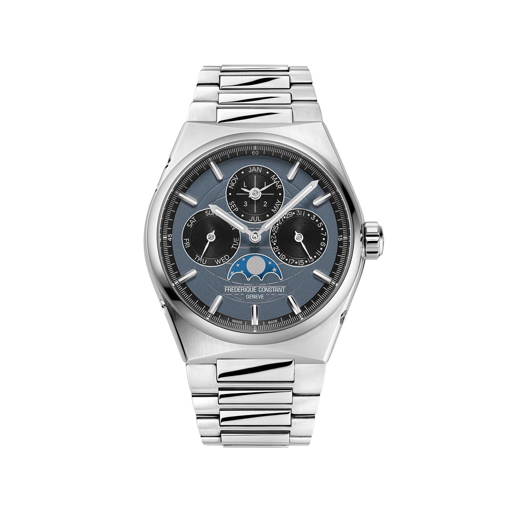 Frederique Constant Highlife Perpetual Calendar Automatic 41 mm Stainless Steel Watch  Grey Dial  Stainless Steel Bracelet