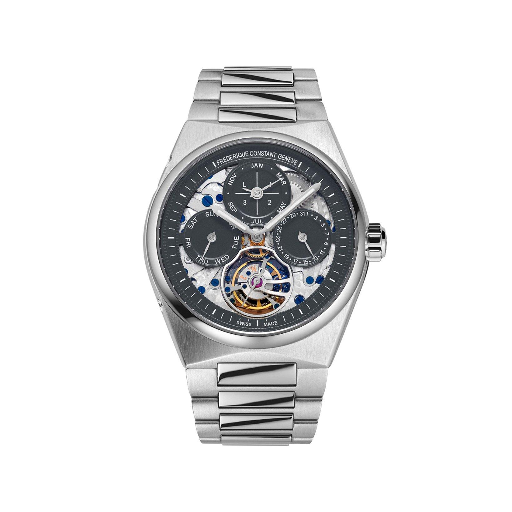 Frederique Constant Highlife Tourbillon Perpetual Calendar Manufacture Automatic 41 mm Stainless Steel Watch  Grey Dial  Stainless Steel Bracelet