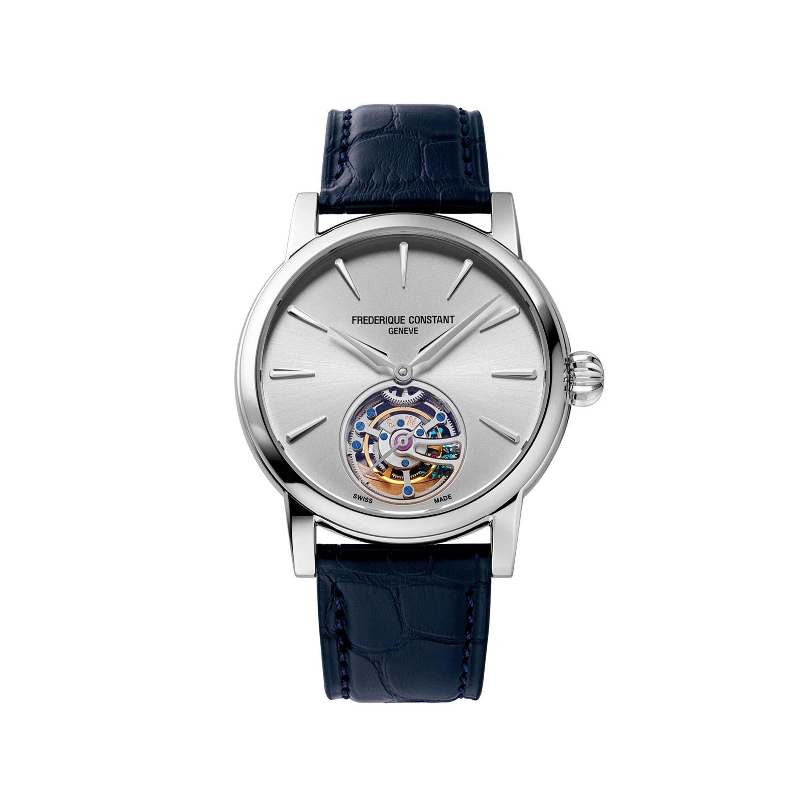 Frederique Constant Manufacture Classic Tourbillon Automatic 39 mm Stainless Steel Watch  Silver Dial   Alligator Leather Strap
