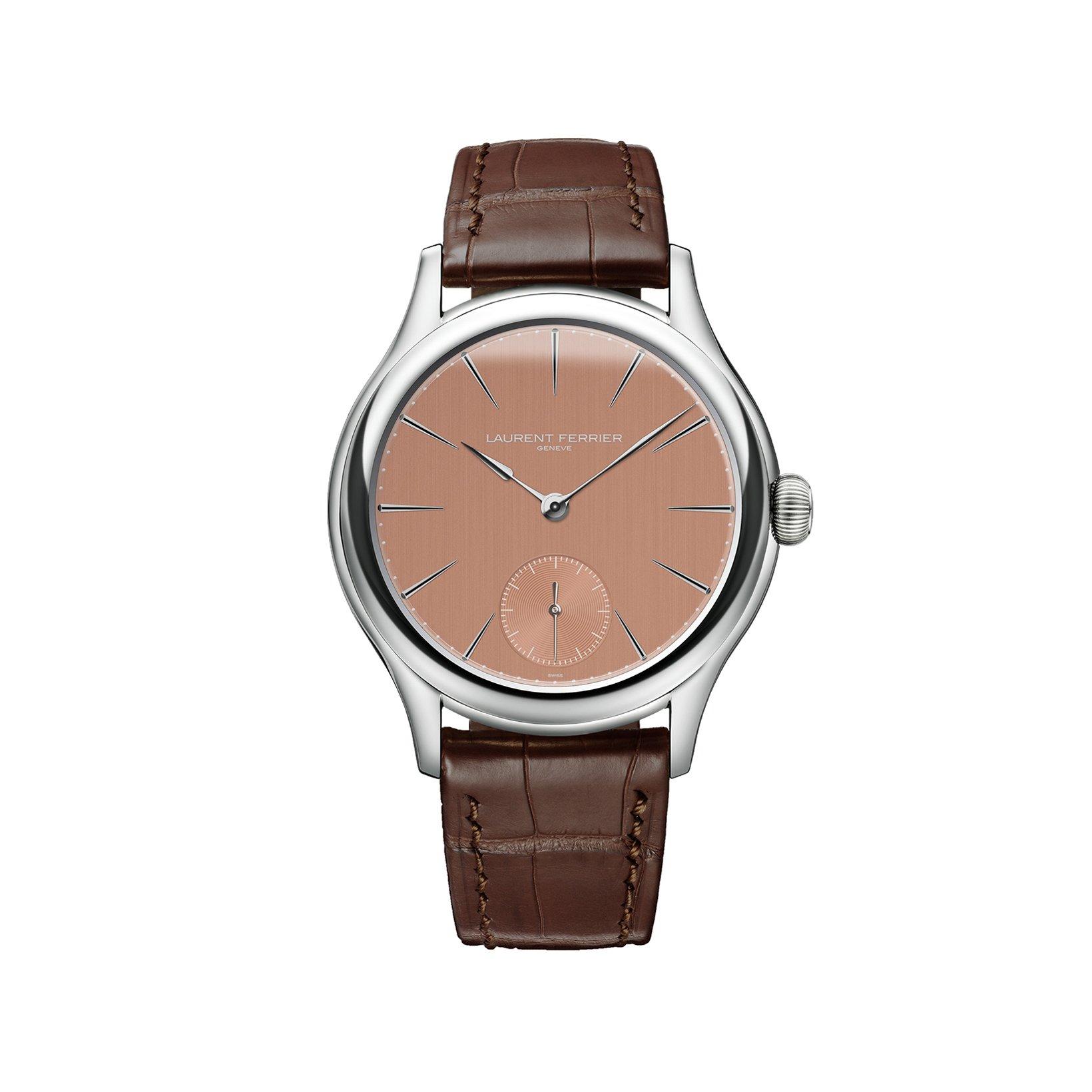 Laurent Ferrier Classic Micro-Rotor Automatic 41 mm Stainless Steel Watch  Rose Gold Dial   Alligator Leather Strap