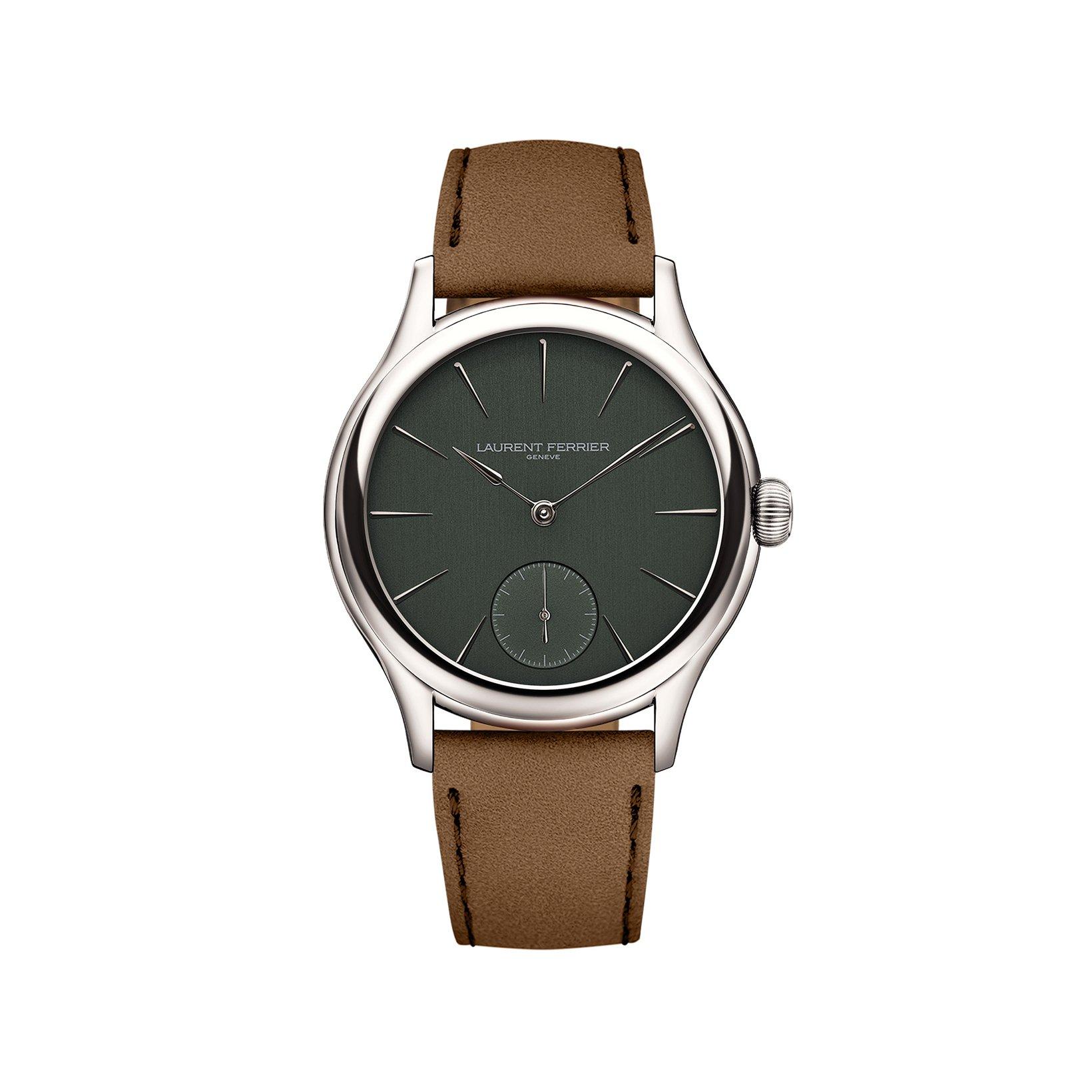 Laurent Ferrier Classic Micro-Rotor Automatic 40 mm Stainless Steel Watch  Green Dial   Calf Skin Leather Strap