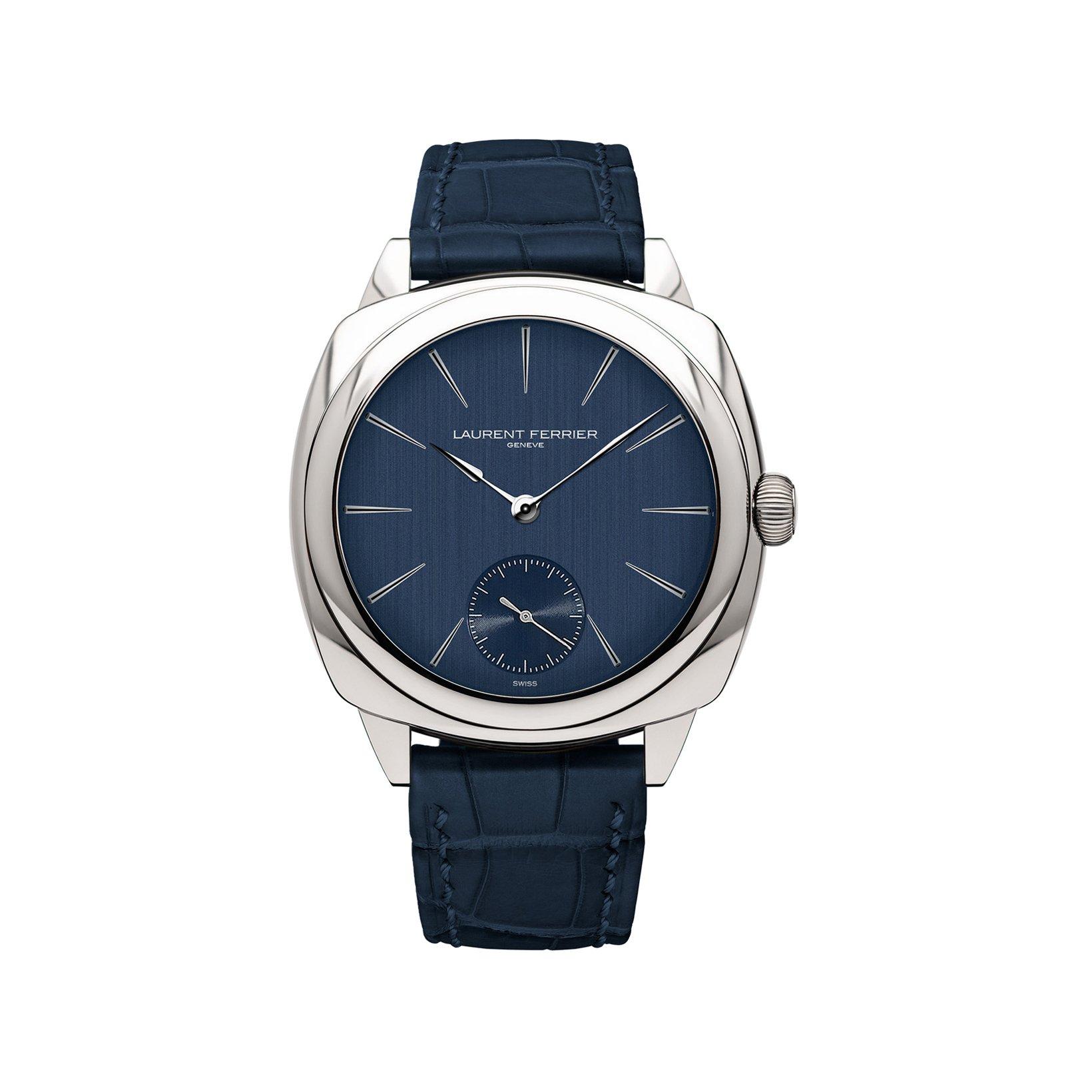Laurent Ferrier Square Micro-Rotor Automatic 41 mm Stainless Steel Watch  Blue Dial   Alligator Leather Strap
