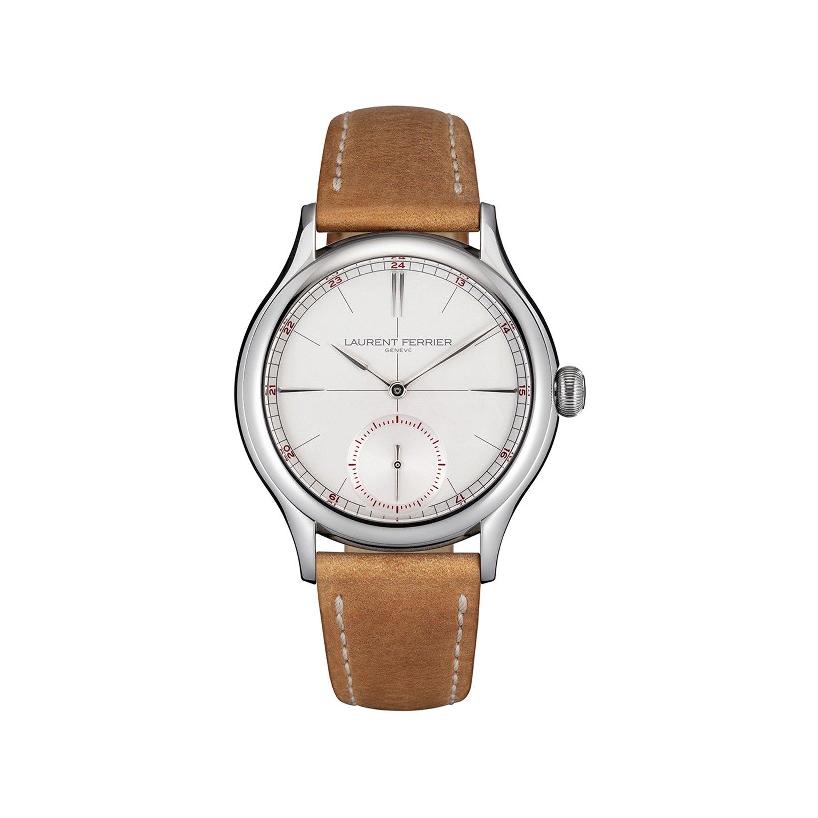 Laurent Ferrier Classic Origin Manual Winding 40 mm Titanium Watch  White Dial   Calf Skin Leather Strap