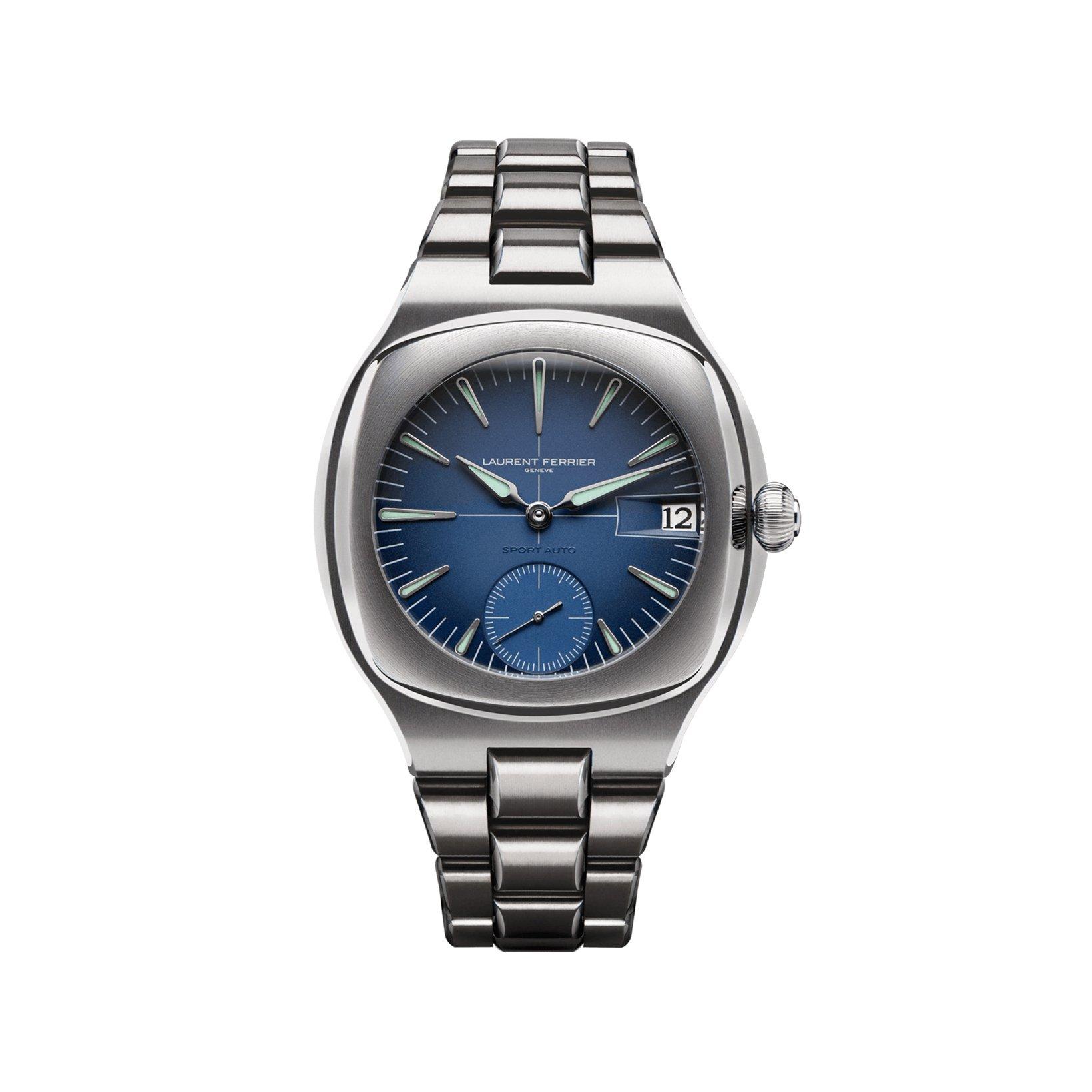 Laurent Ferrier Sports Sport Auto Automatic 41.5 mm Titanium Watch  Blue Dial  Titanium Bracelet