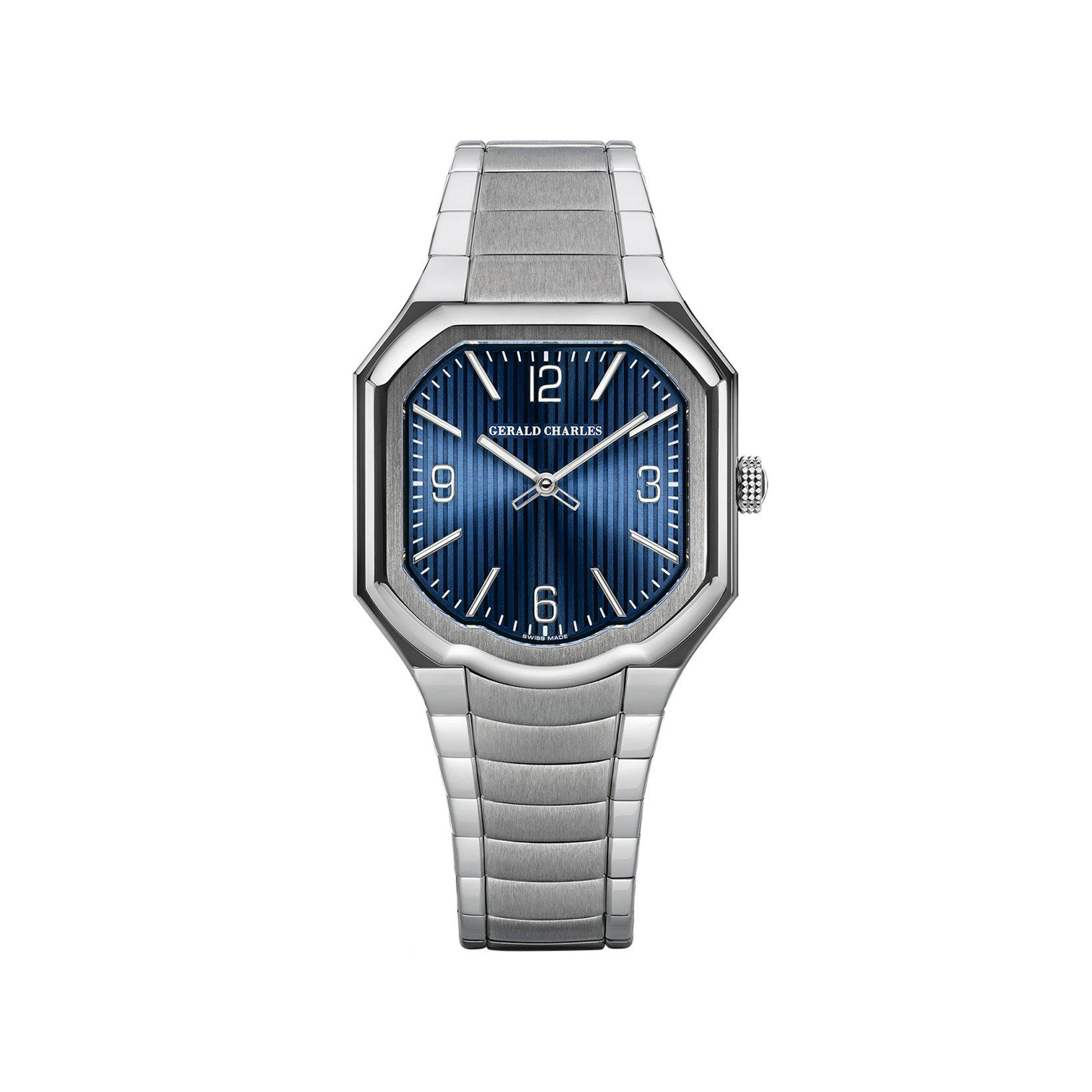 Gerald Charles Masterlink Blue Automatic 38 mm Stainless Steel Watch  Blue Dial  Stainless Steel Bracelet