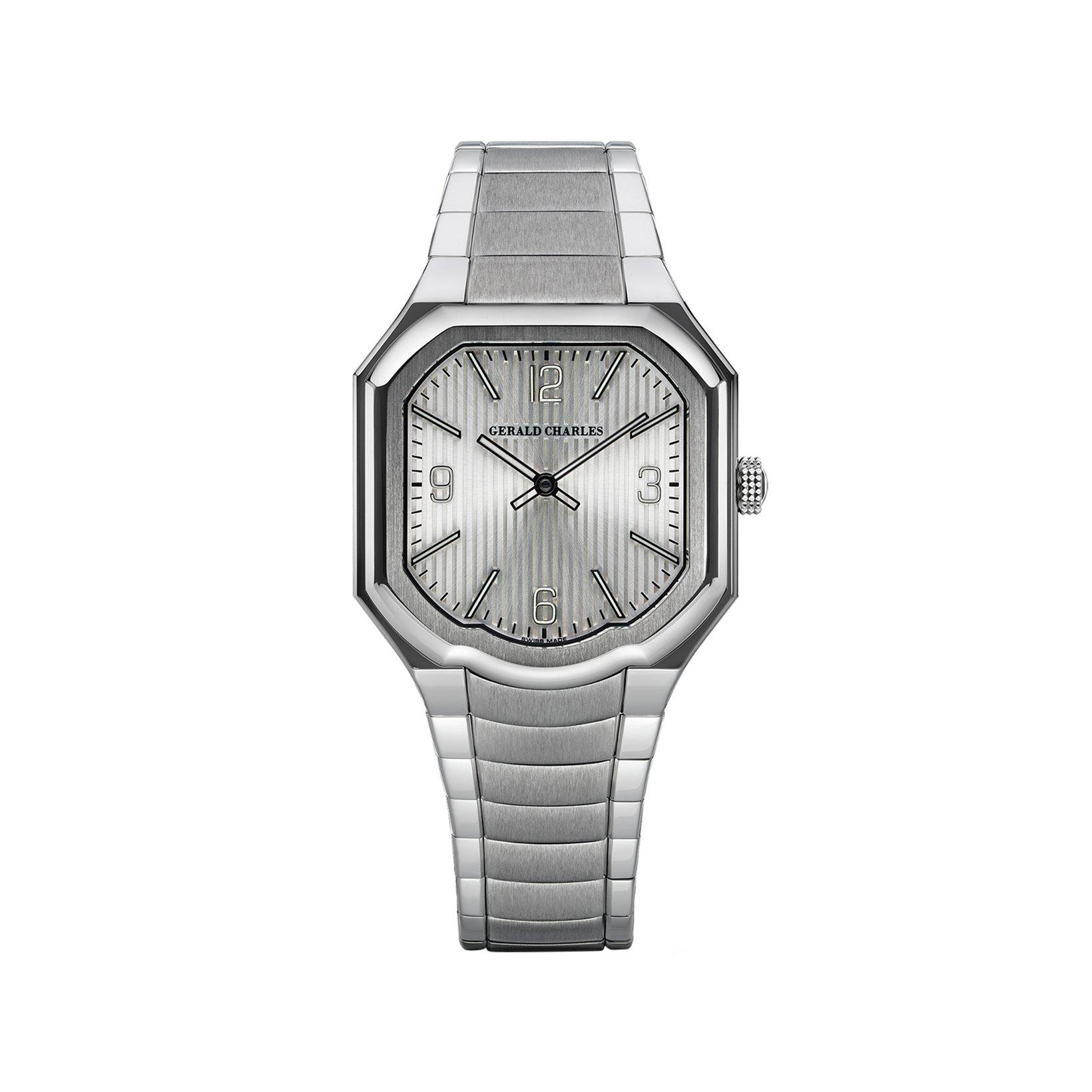 Gerald Charles Masterlink Silver Automatic 38 mm Stainless Steel Watch  Silver Dial  Stainless Steel Bracelet