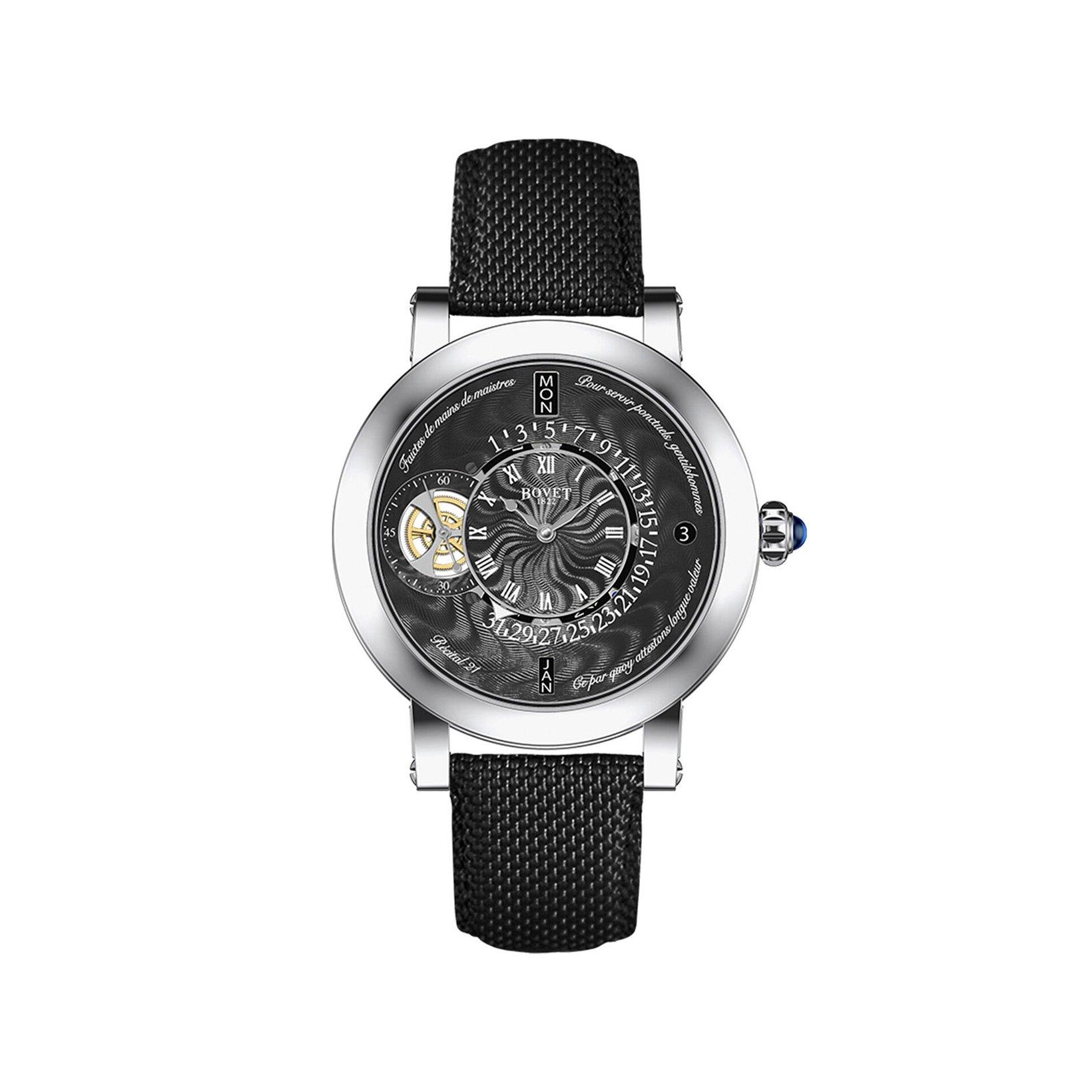 Bovet Dimier Recital 21 Manual Winding 44 mm Titanium Watch  Grey Dial   Rubber Strap