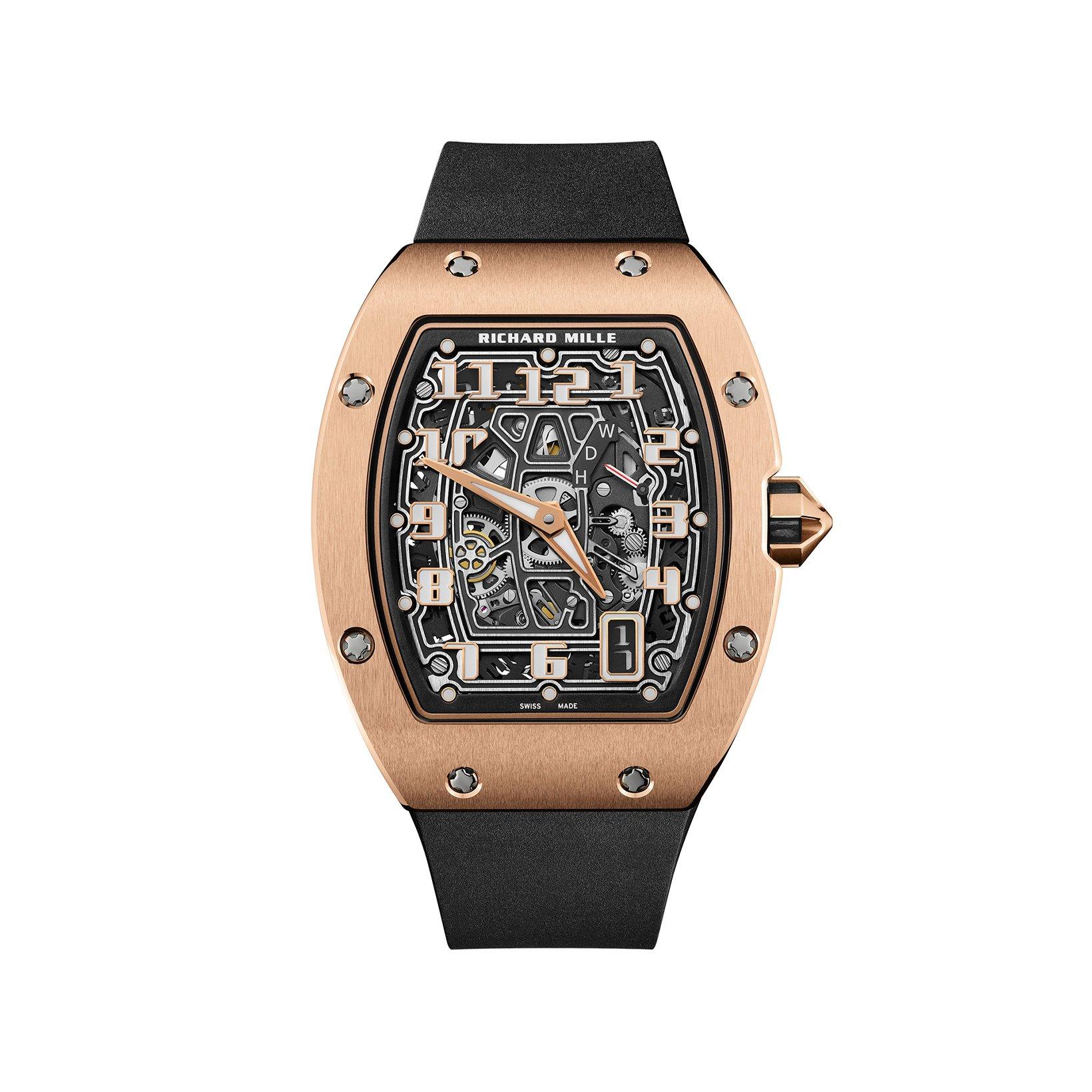 Richard Mille Rm 67-01 Red Gold Red Gold Automatic 38.7x47.52 mm Red Gold Watch  Skeleton Dial   Rubber Strap