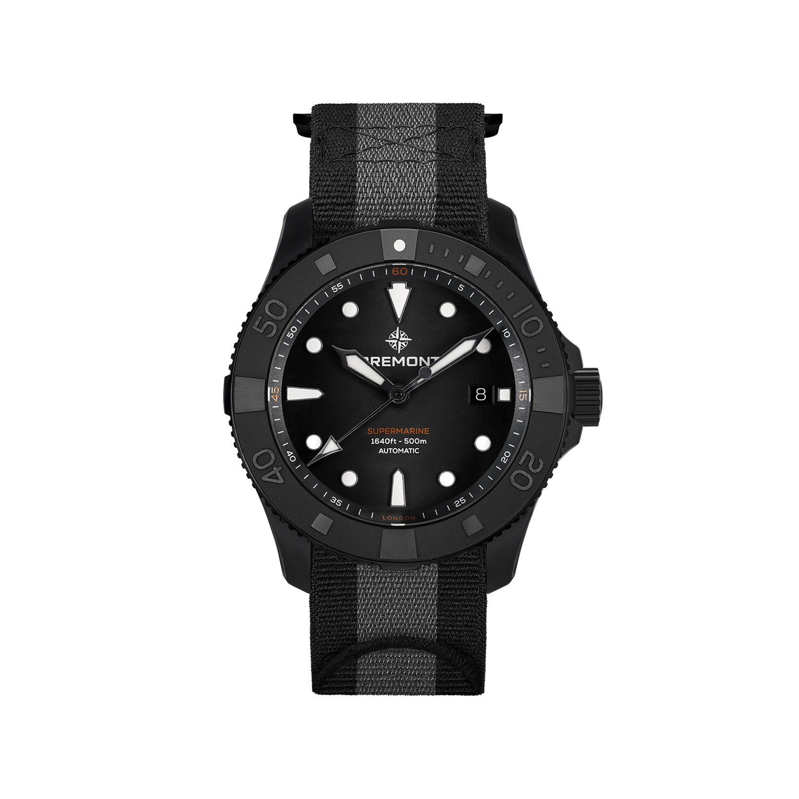 Bremont Supermarine Supermarine Full Ceramic Automatic 43 mm Ceramic And Titanium Watch  Black Dial   Fabric Strap