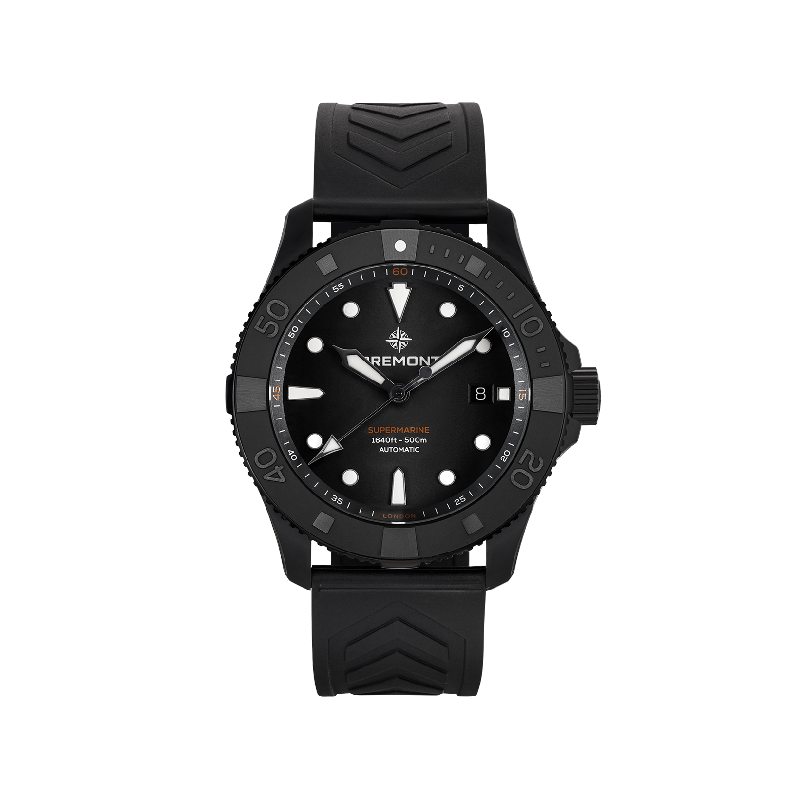 Bremont Supermarine Supermarine Full Ceramic Automatic 43 mm Ceramic And Titanium Watch  Black Dial   Rubber Strap
