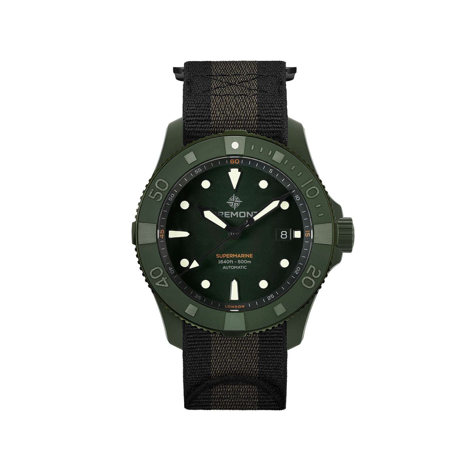 Bremont Supermarine Supermarine Full Ceramic Automatic 43 mm Ceramic And Titanium Watch  Green Dial   Fabric Strap