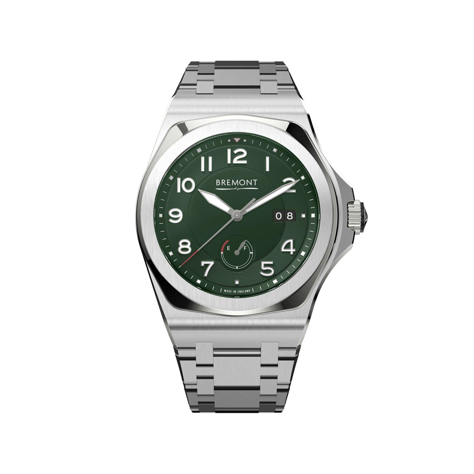 Bremont Supernova Supernova Uae Edition Automatic 40 mm Stainless Steel Watch  Green Dial  Stainless Steel Bracelet