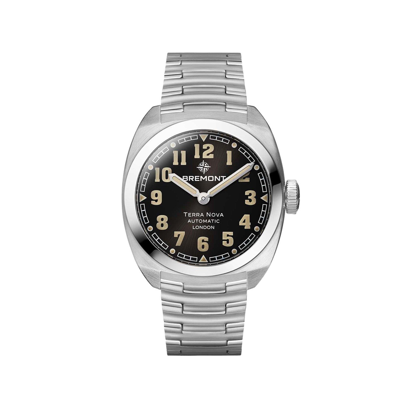Bremont Terra Nova Terra Nova 38 Automatic 38 mm Stainless Steel Watch  Black Dial  Stainless Steel Bracelet