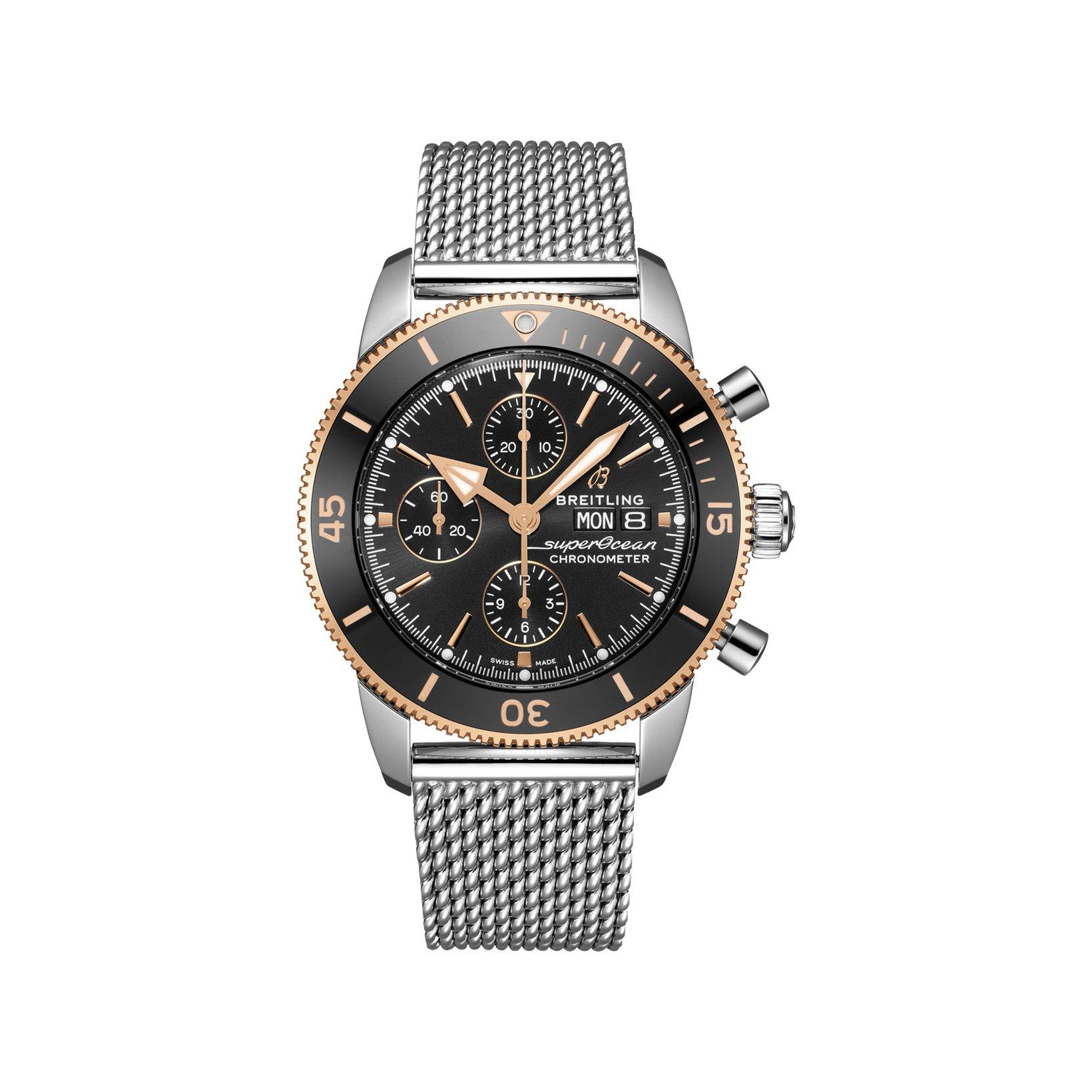 Breitling Superocean Heritage B13 Automatic 44 mm Stainless Steel And Red Gold Watch  Black Dial  Stainless Steel Bracelet