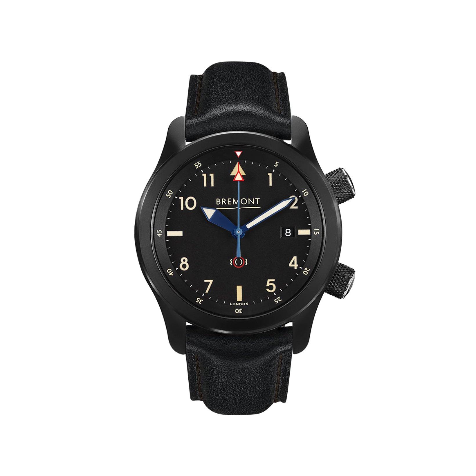 Bremont Altitude U2-51 Jet Automatic 43 mm Stainless Steel Watch  Black Dial   Leather Strap