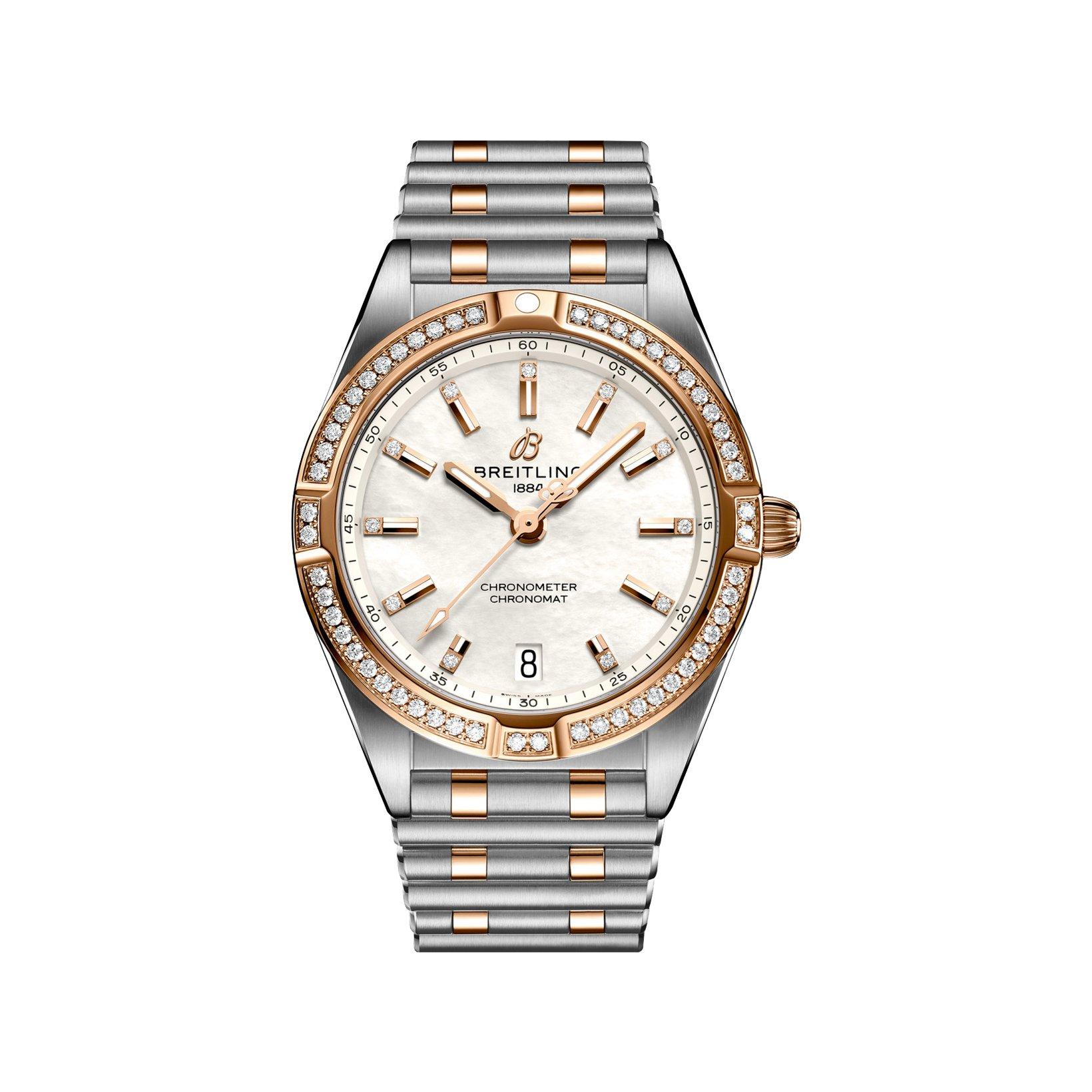 Breitling Chronomat B77 Quartz 32 mm Stainless Steel And Red Gold Watch  White Dial  Stainless Steel And Red Gold Bracelet