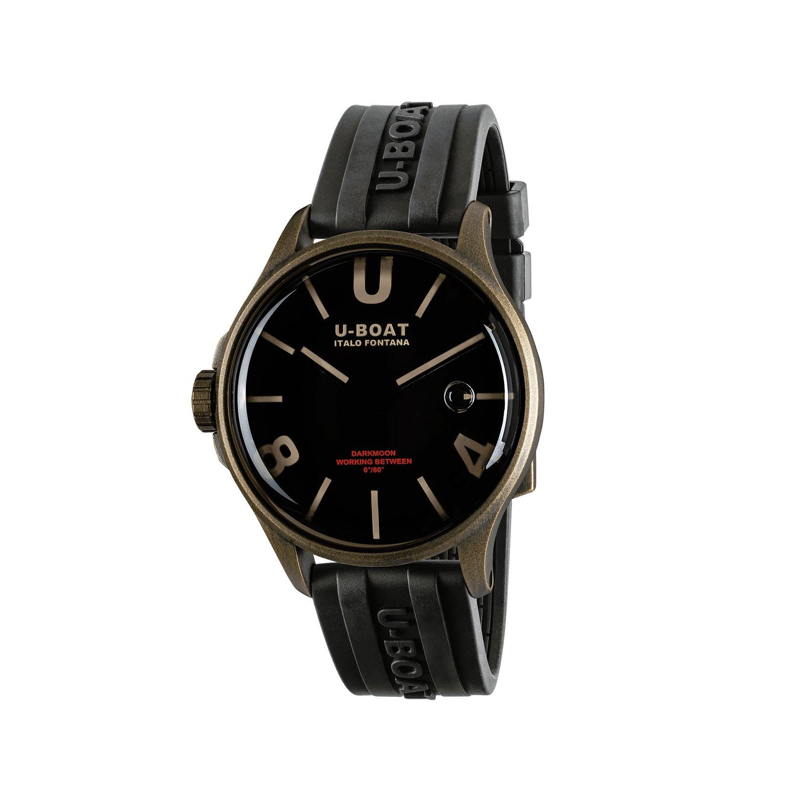U-Boat Darkmoon  Quartz 44 mm Stainless Steel Pvd Watch  Black Dial   Rubber Strap
