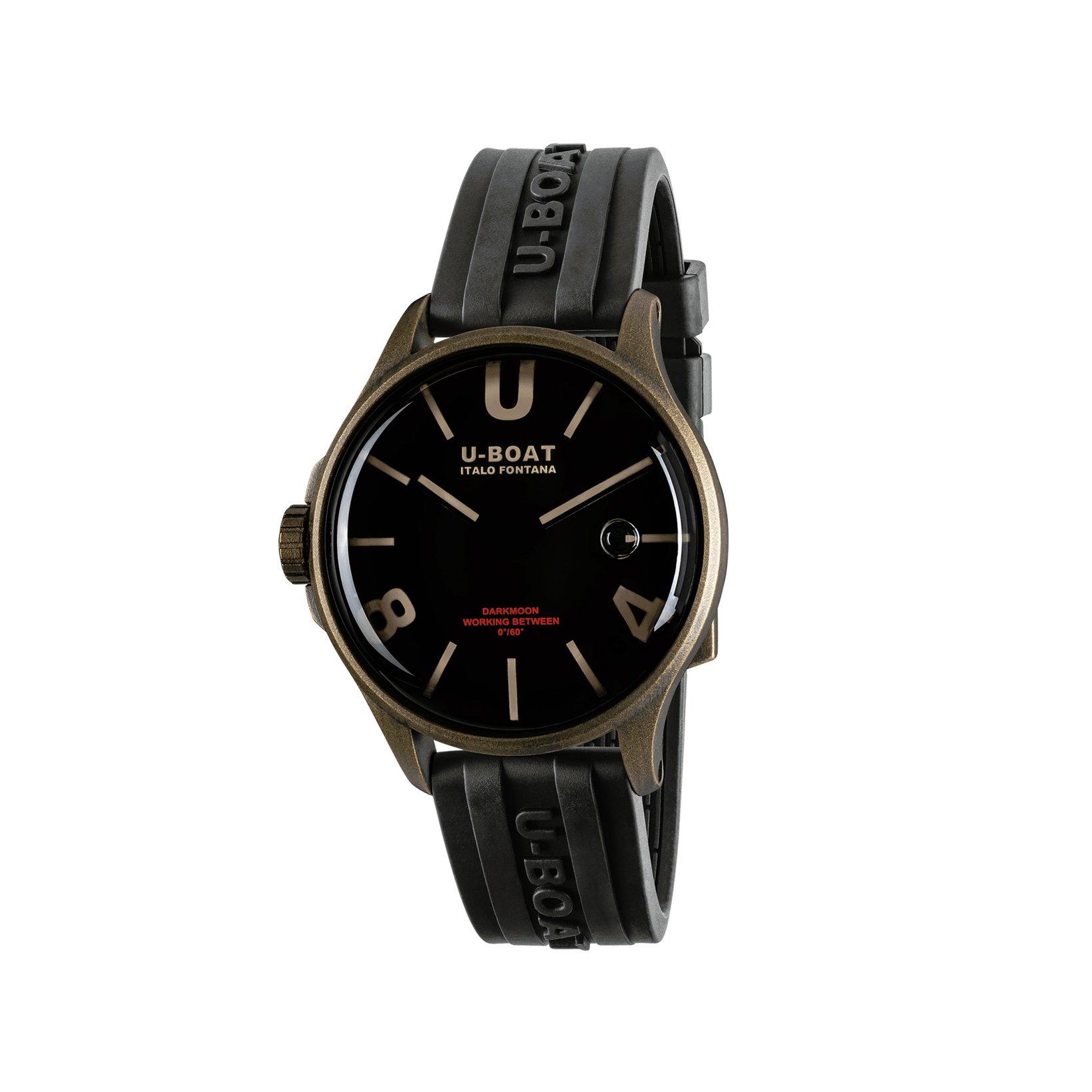 U-Boat Darkmoon  Quartz 40 mm Stainless Steel Pvd Watch  Black Dial   Rubber Strap
