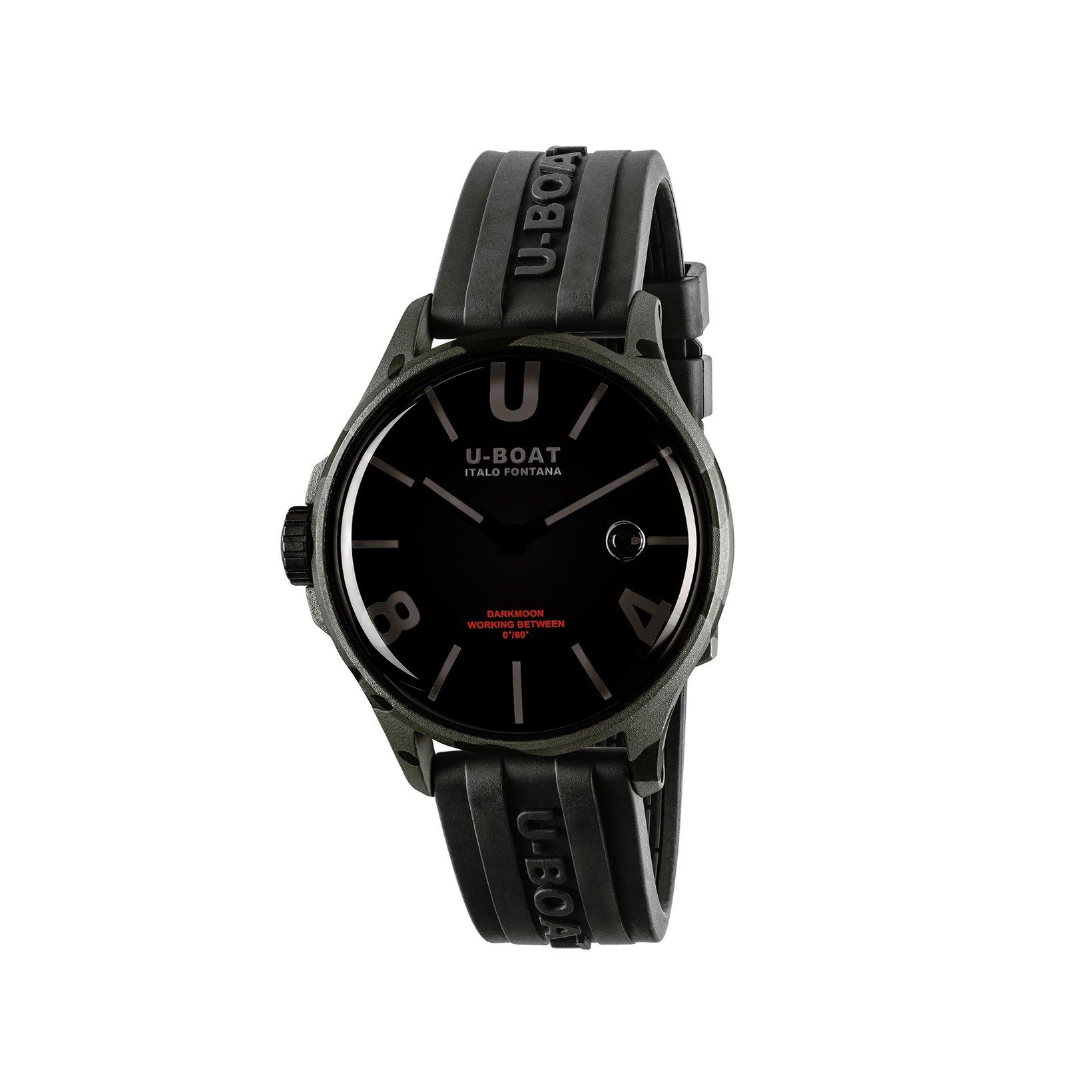 U-Boat Darkmoon  Quartz 40 mm Stainless Steel Pvd Watch  Black Dial   Rubber Strap