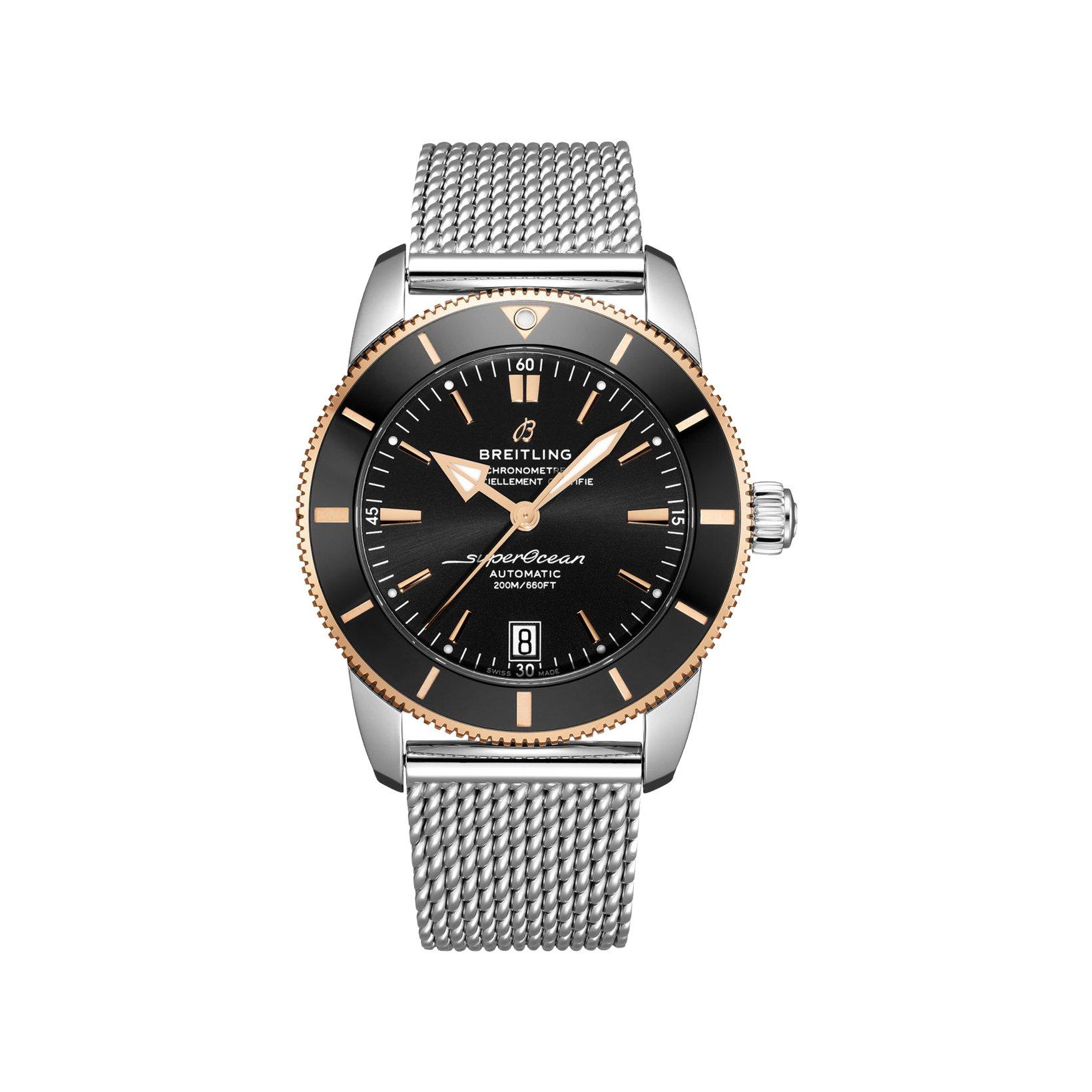 Breitling Superocean Heritage B20 Automatic 42 mm Stainless Steel And Red Gold Watch  Black Dial  Stainless Steel Bracelet