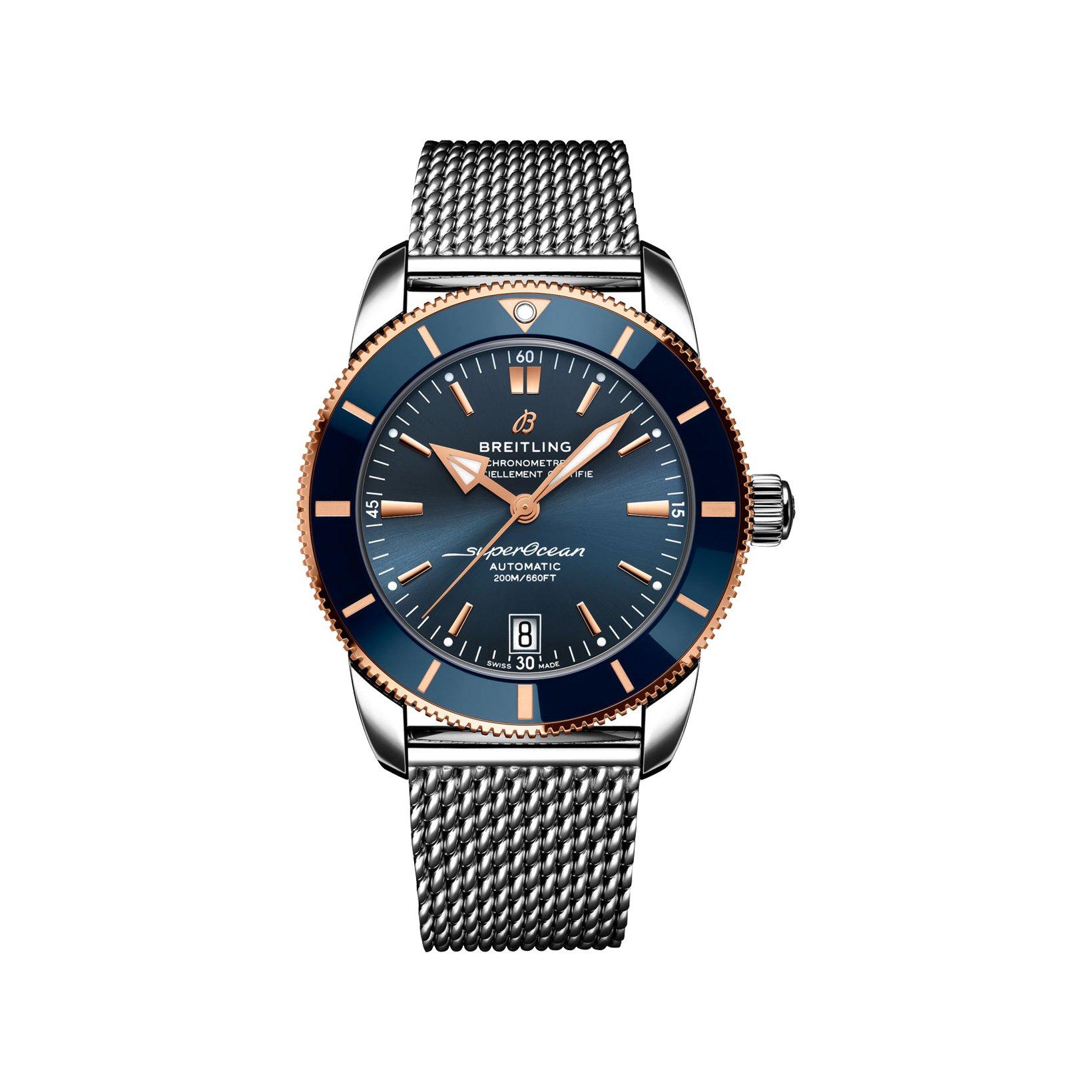 Breitling Superocean Heritage B20 Automatic 42 mm Stainless Steel And Red Gold Watch  Blue Dial  Stainless Steel Bracelet