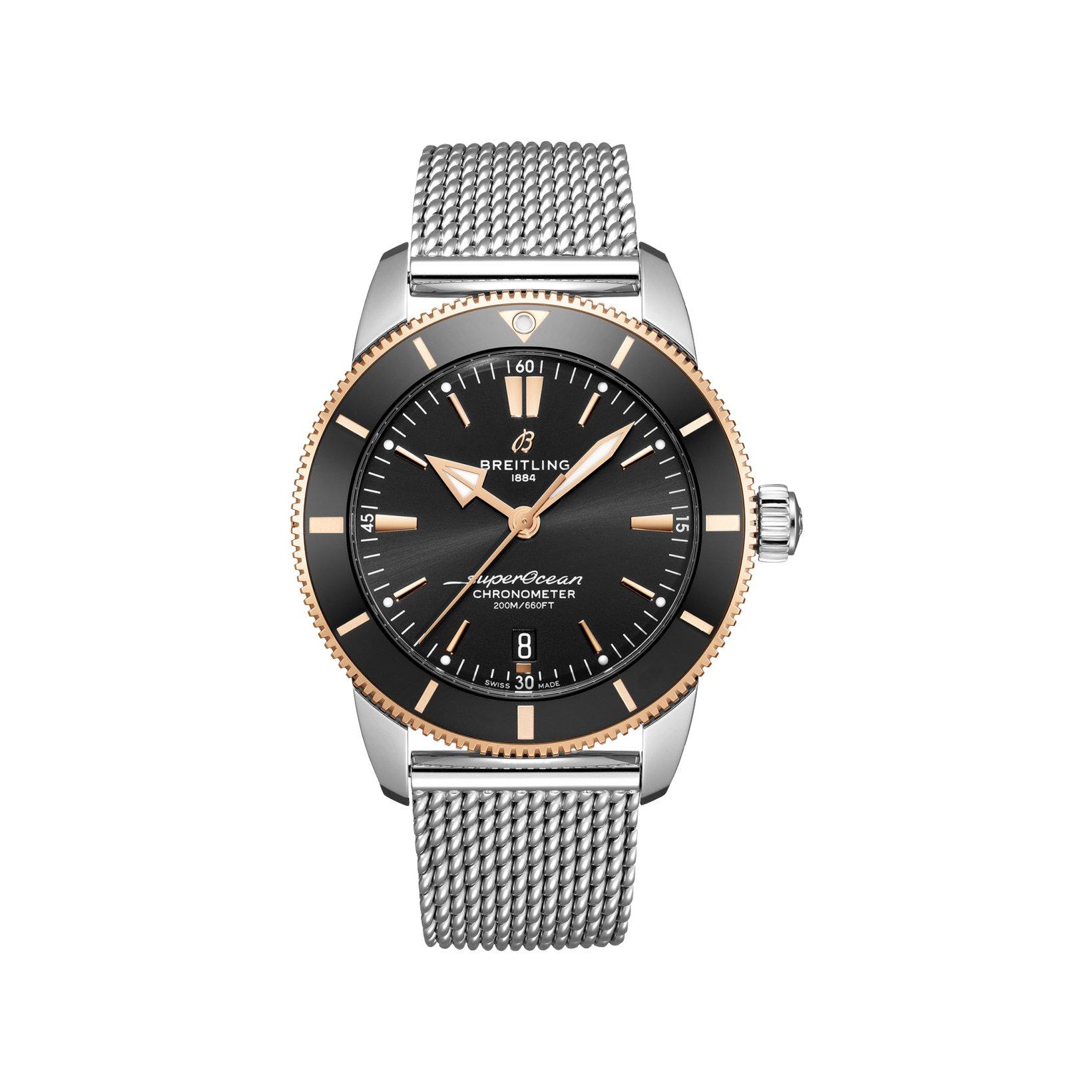 Breitling Superocean Heritage B20 Automatic 44 mm Stainless Steel And Red Gold Watch  Black Dial  Stainless Steel Bracelet