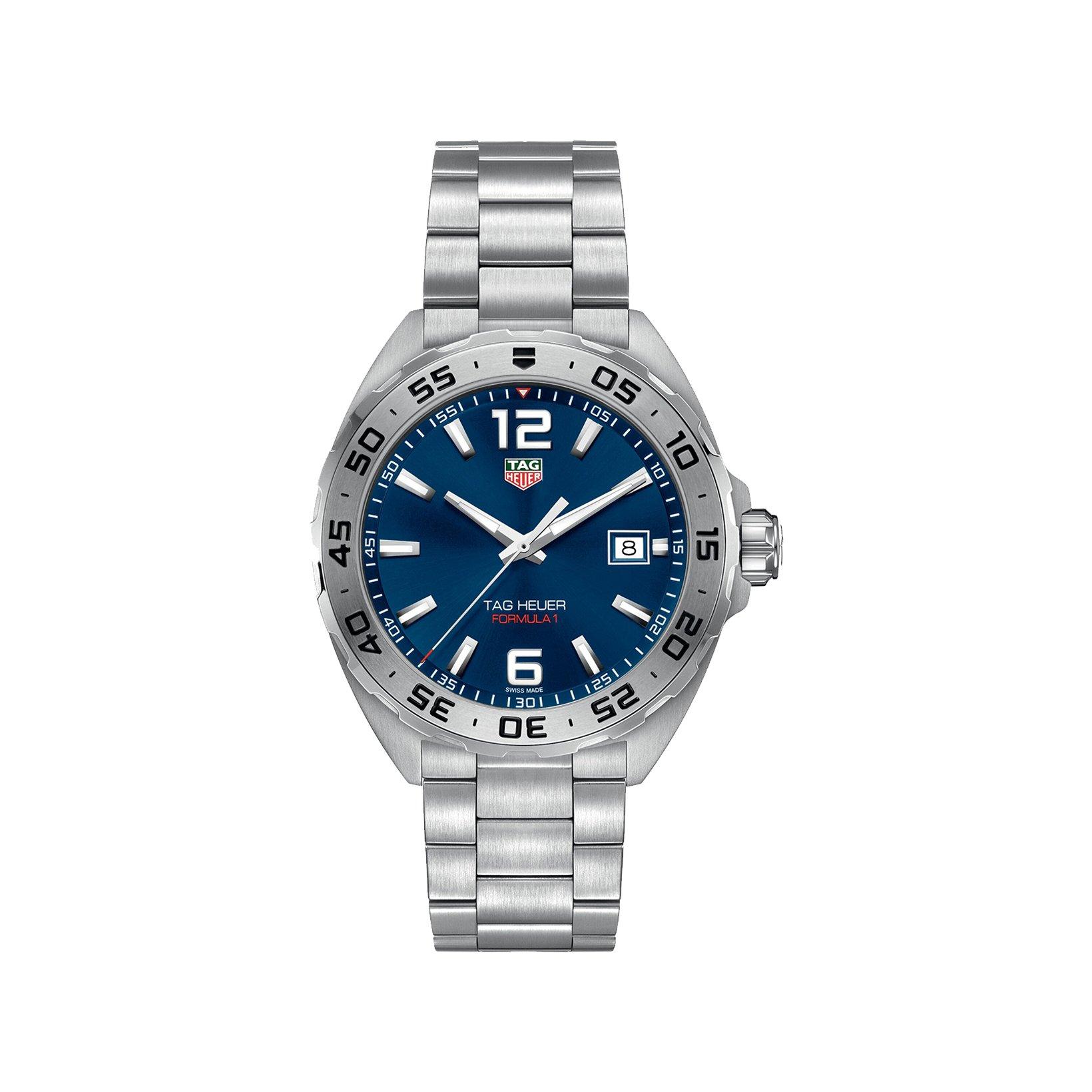 Tag-Heuer Formula 1 Date Quartz 41 mm Stainless Steel Watch  Blue Dial  Stainless Steel Bracelet