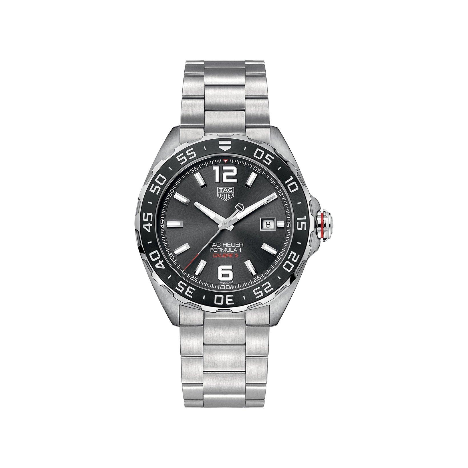 Tag-Heuer Formula 1 Date Automatic 43 mm Stainless Steel Watch  Black Dial  Stainless Steel Bracelet