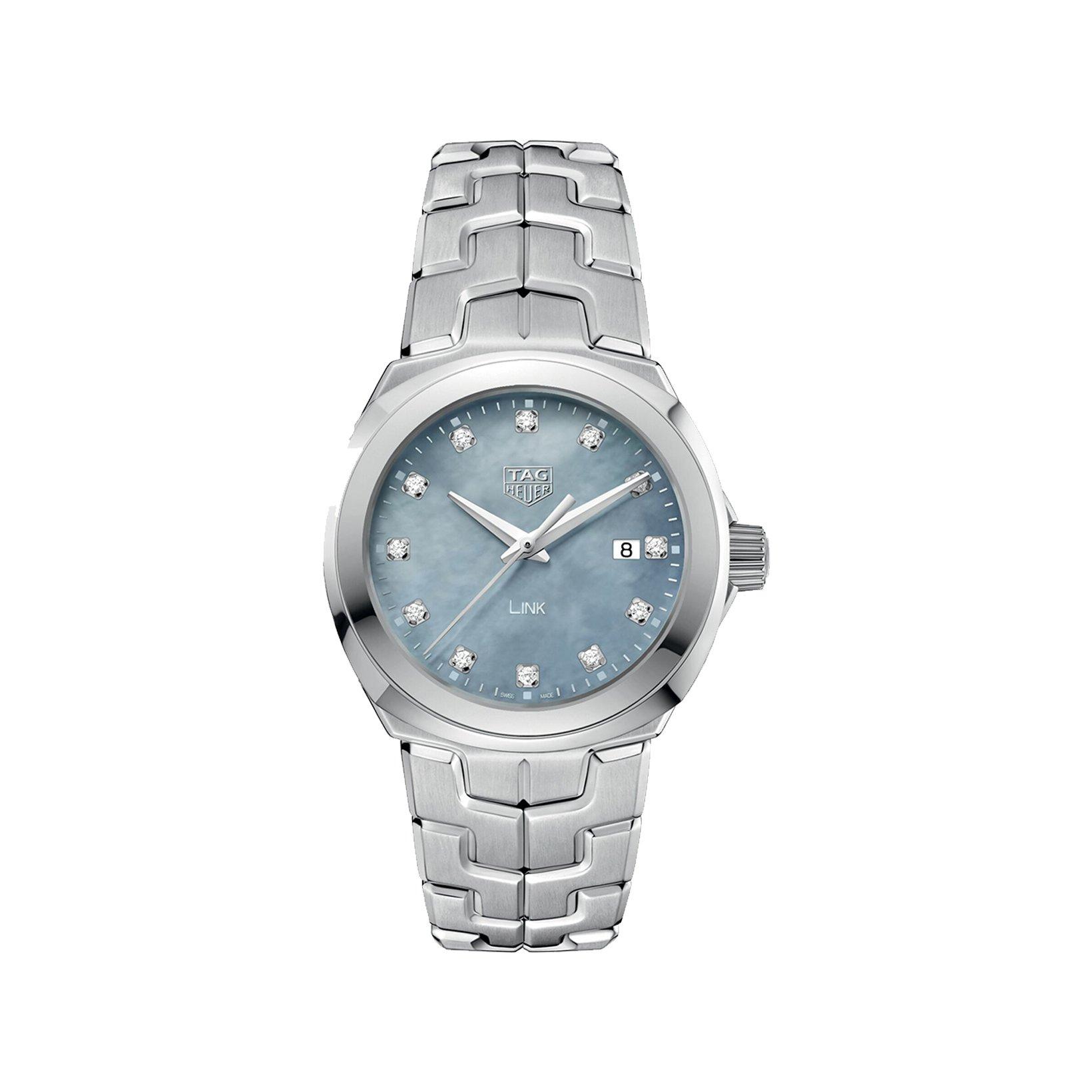 Tag-Heuer Link Date Quartz 32 mm Stainless Steel Watch  Blue Dial  Stainless Steel Bracelet