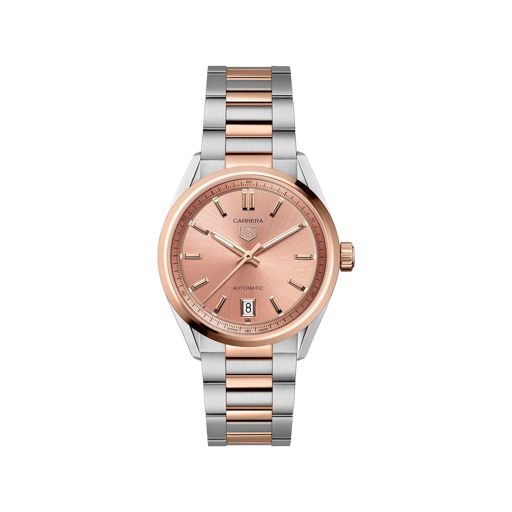 Tag-Heuer Carrera Date Automatic 36 mm Stainless Steel And Rose Gold Watch  Copper Dial  Stainless Steel And Rose Gold Bracelet