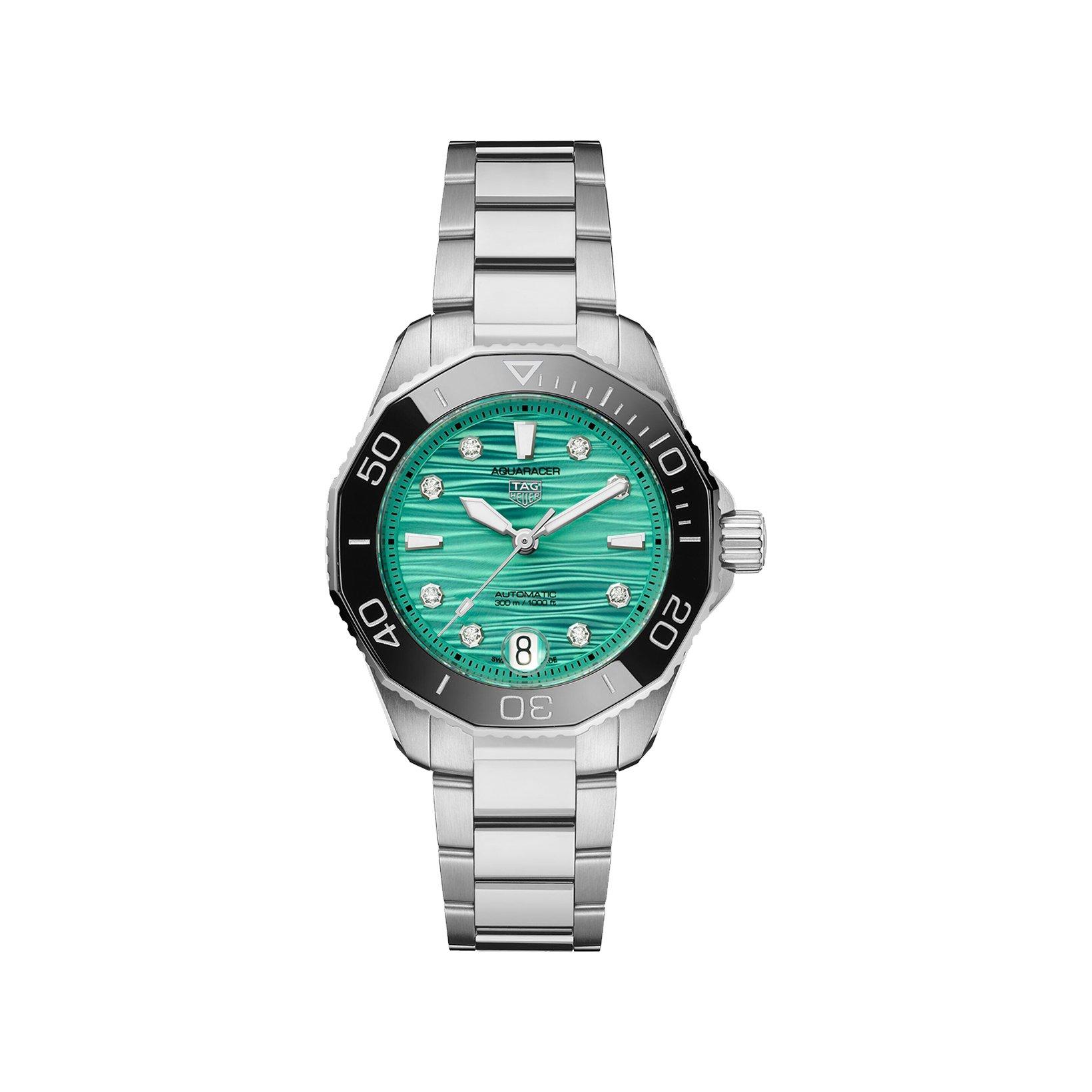 Tag-Heuer Aquaracer Professional 300 Date Automatic 36 mm Stainless Steel Watch  Blue Dial  Stainless Steel Bracelet
