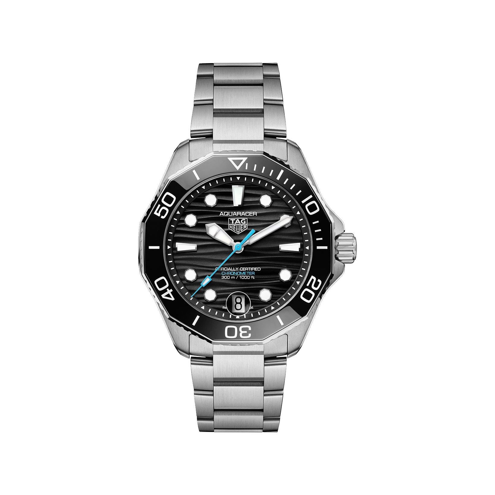 Tag-Heuer Aquaracer Professional 300 Automatic 42 mm Stainless Steel Watch  Black Dial  Stainless Steel Bracelet
