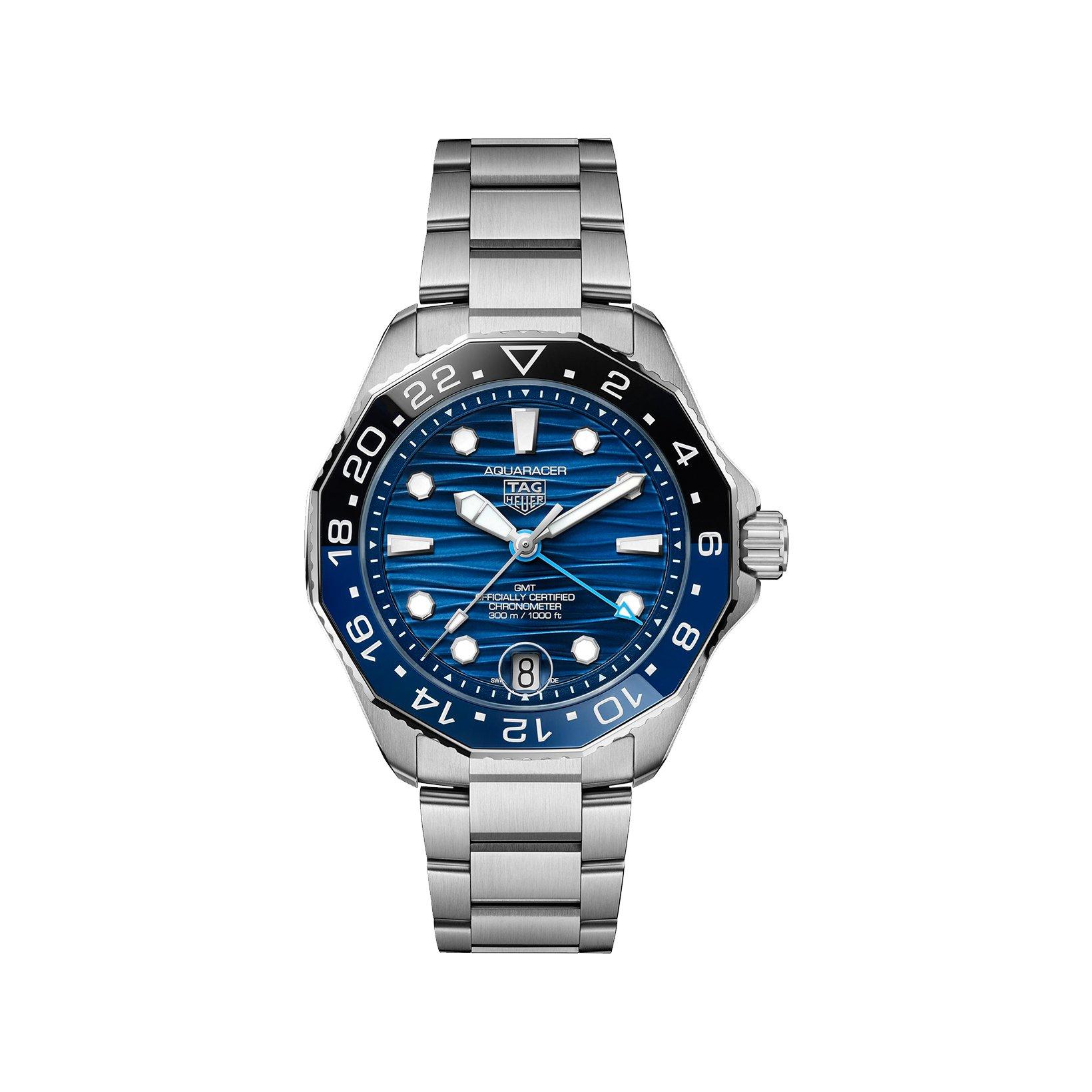 Tag-Heuer Aquaracer Professional 300 Gmt Automatic 42 mm Stainless Steel Watch  Blue Dial  Stainless Steel Bracelet