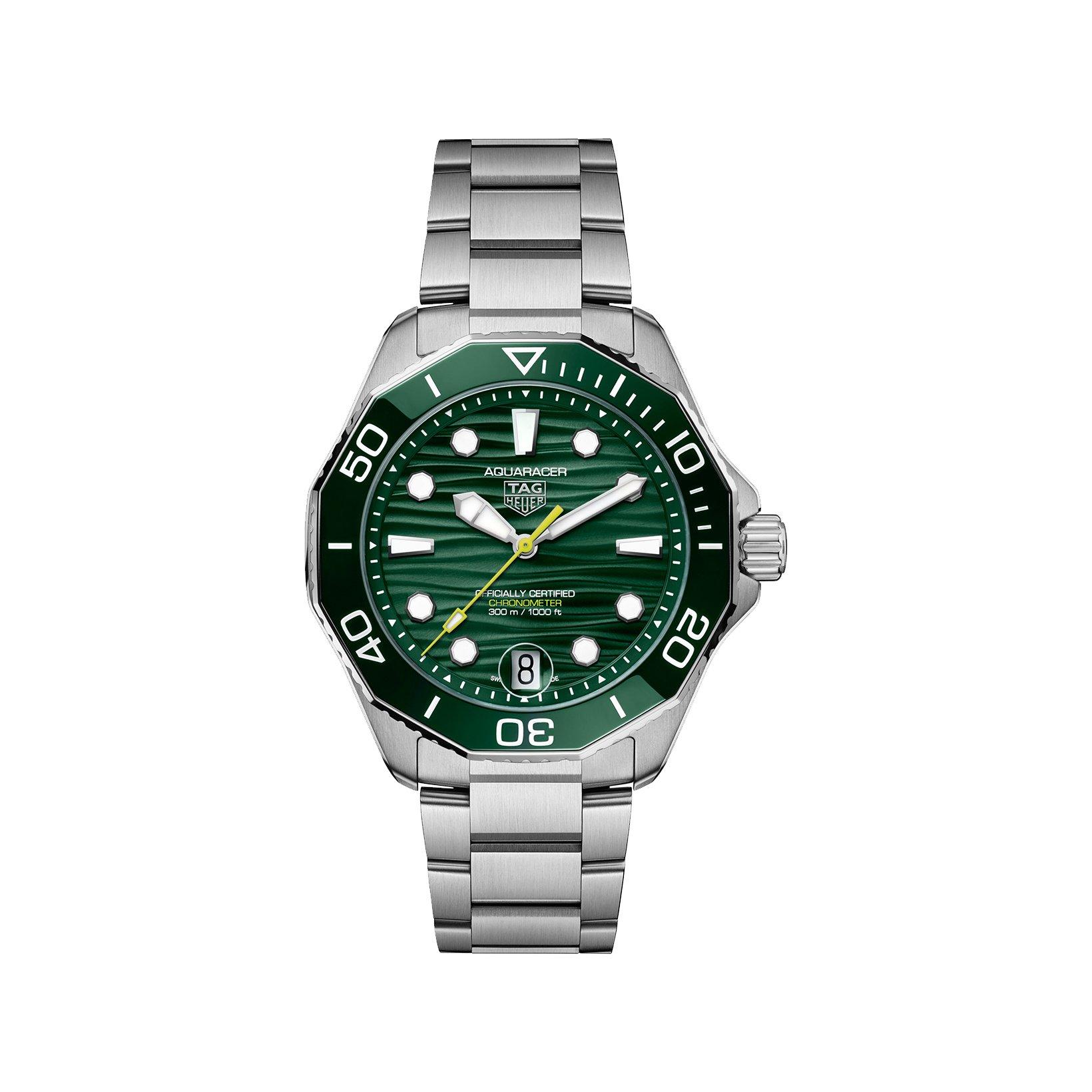 Tag-Heuer Aquaracer Professional 300 Automatic 42 mm Stainless Steel Watch  Green Dial  Stainless Steel Bracelet
