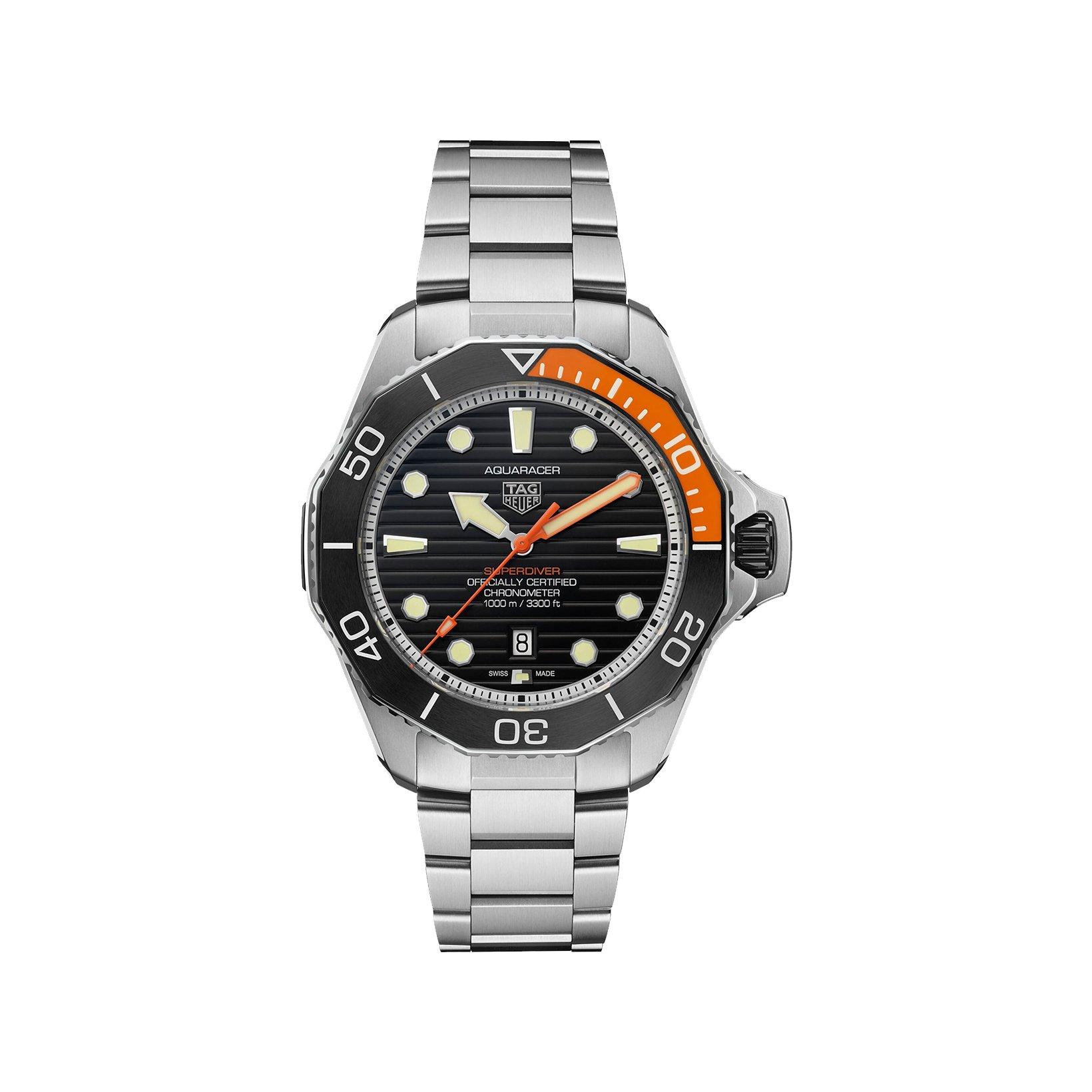 Tag-Heuer Aquaracer Professional 1000 Superdiver Automatic 45 mm Stainless Steel Watch  Black Dial  Titanium Bracelet